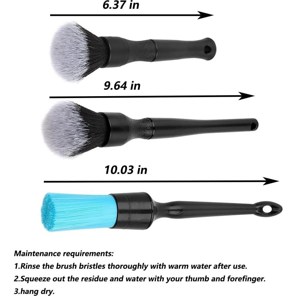 Juego de Cepillos de Limpieza JINYUNDUOSP - 3 Piezas para Autos