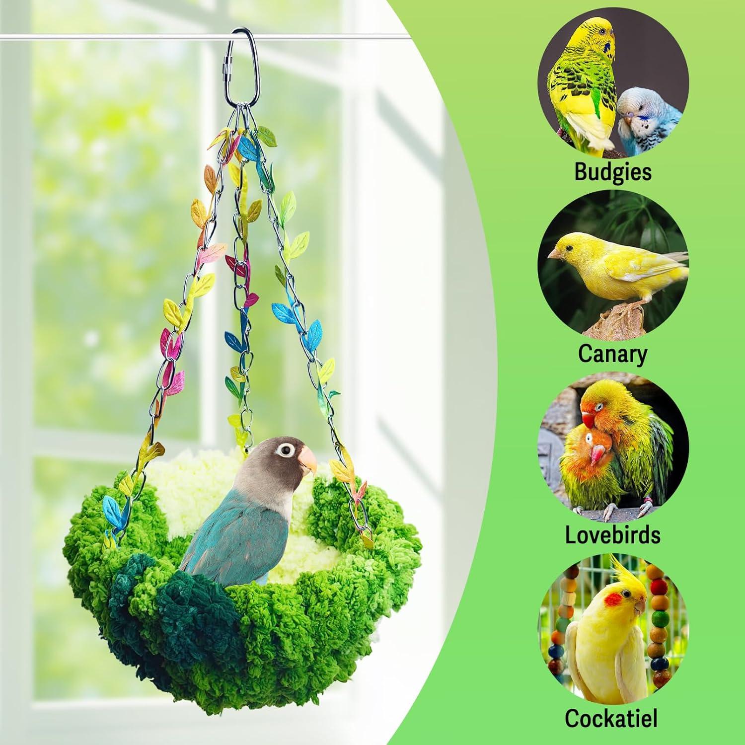 Cama Colgante para Aves Kathson 16 cm Verde - Hamaca Nido