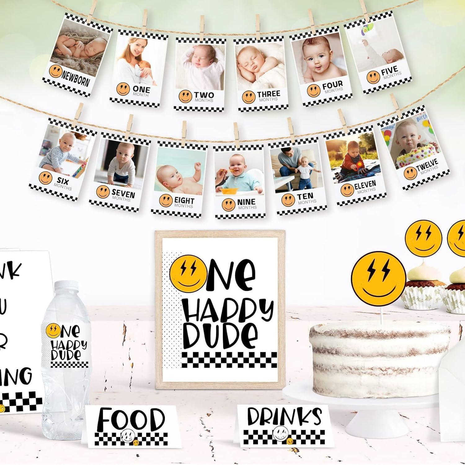 Bandera de Fotos Un Feliz Niño para Primer Cumpleaños - RTHPY