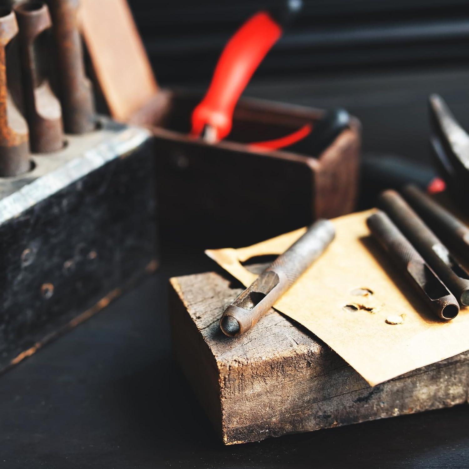 Juego de Punches Huecos de Cuero HARFINGTON 6 Piezas 3-12mm