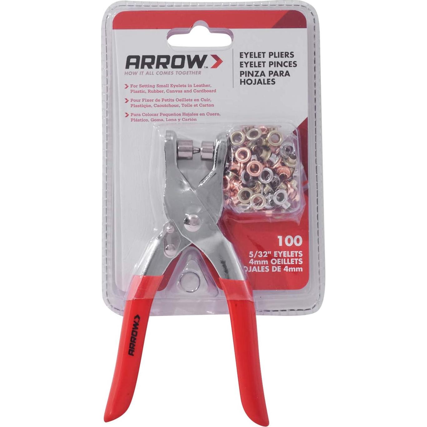Kit de Herramientas de Ojal Arrow GEPK532 con 100 Ojales 4mm