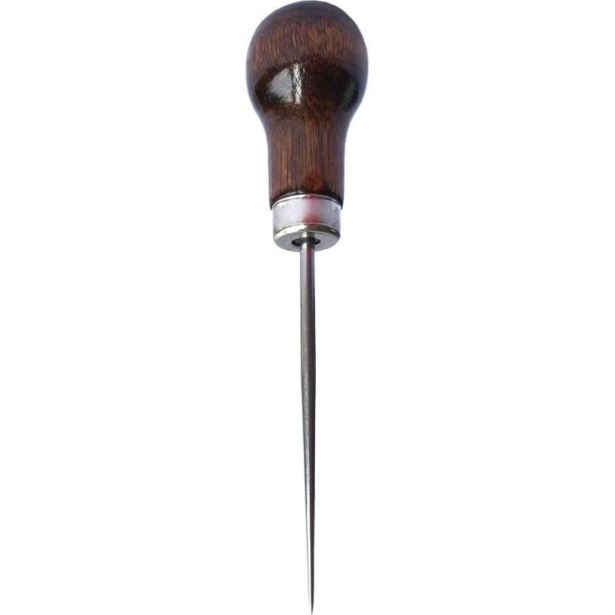 Awl de Mango de Madera ZLKSKER - Paquete de 2 para Perforar Cuero