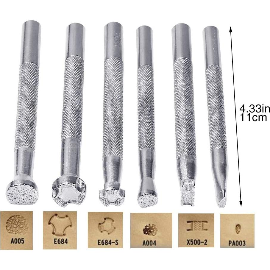 Juego de Herramientas de Estampado de Cuero Jupean - 6 Piezas