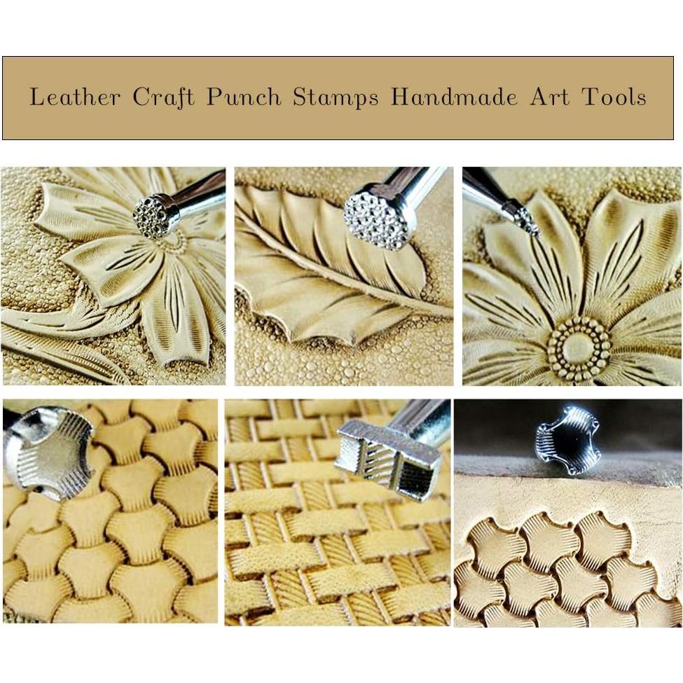 Juego de Herramientas de Estampado de Cuero Jupean - 6 Piezas