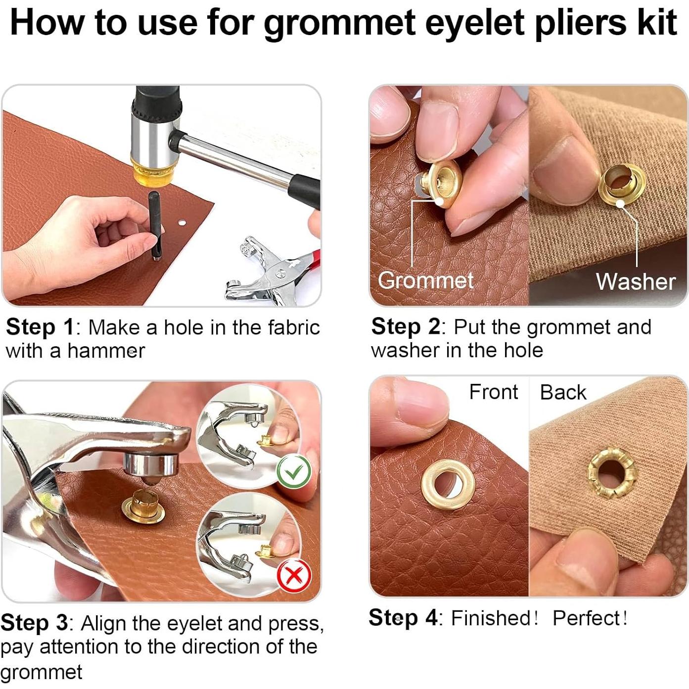 Kit de Herramientas para Ojetes Rysent 1203 Piezas Tela y Cuero