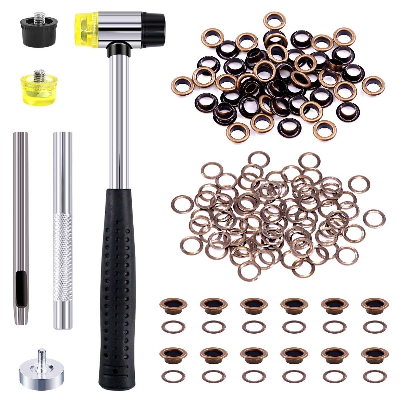 Kit de Ojetes de Bronce Swpeet 206 Sets 6mm con Herramientas