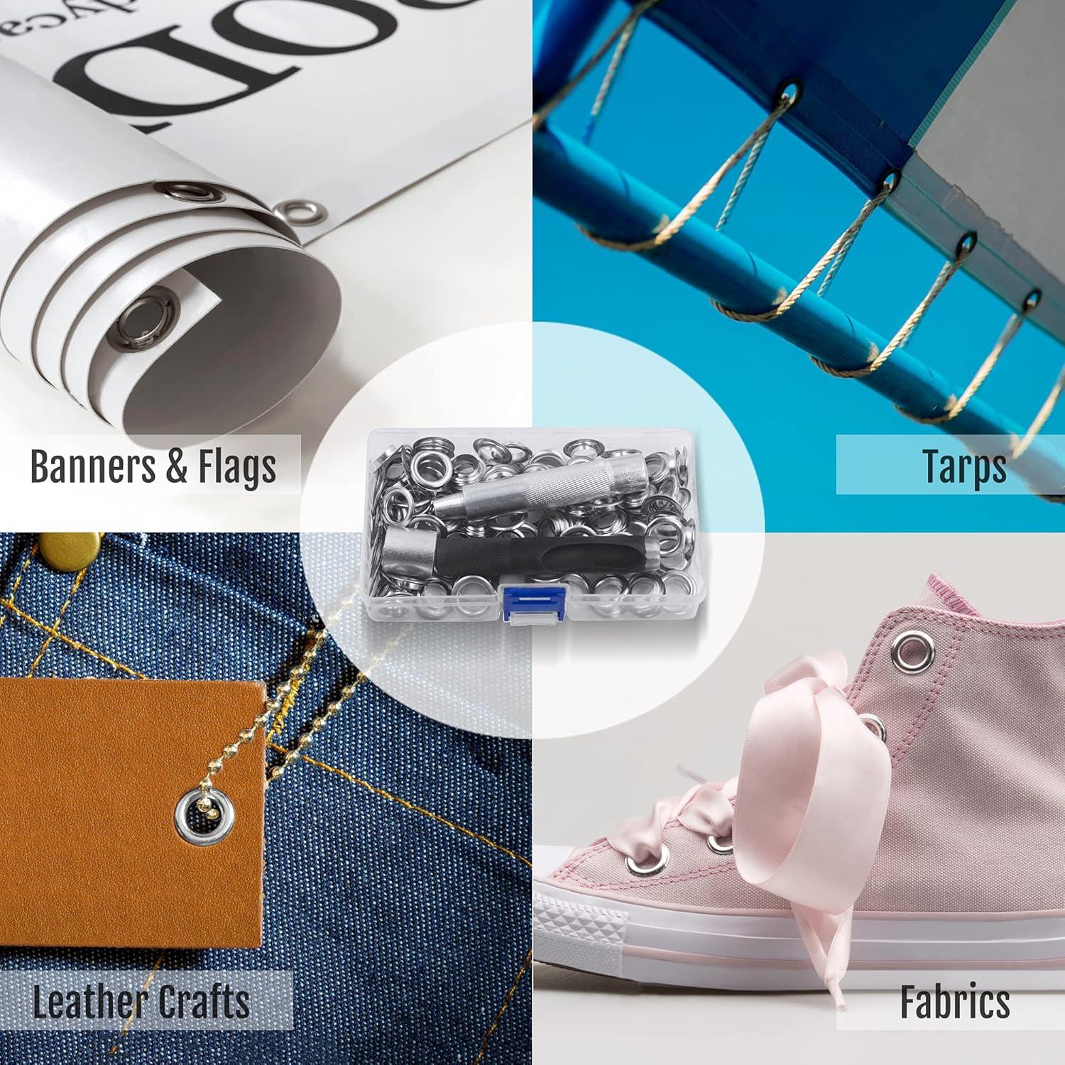 Kit de Herramientas para Ojetes Anley - 100 Juegos Plateados