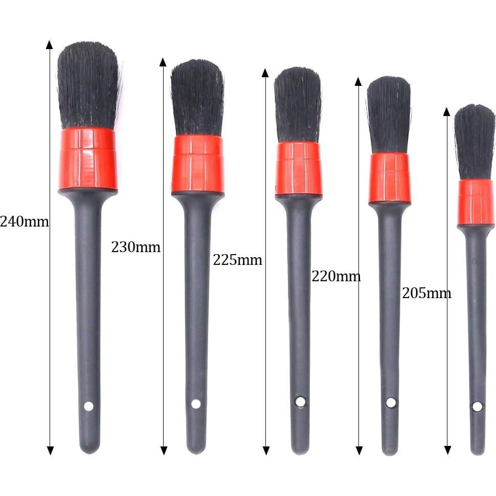 Juego de 5 Cepillos de Detalle Swpeet - Pelo de Jabalí 23 cm