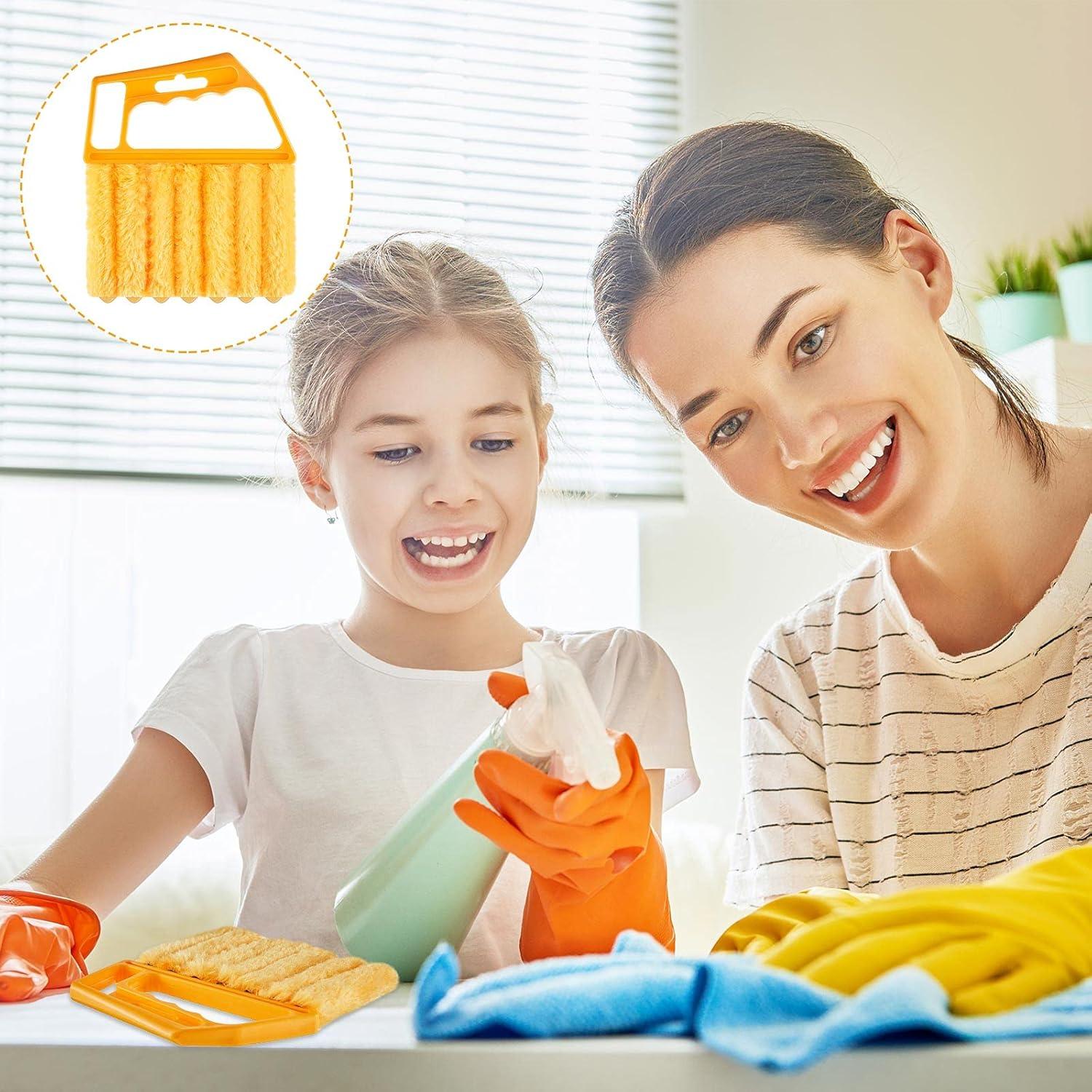 Limpiador de Persianas Geiserailie 2 Pcs Mango Naranja Lavable