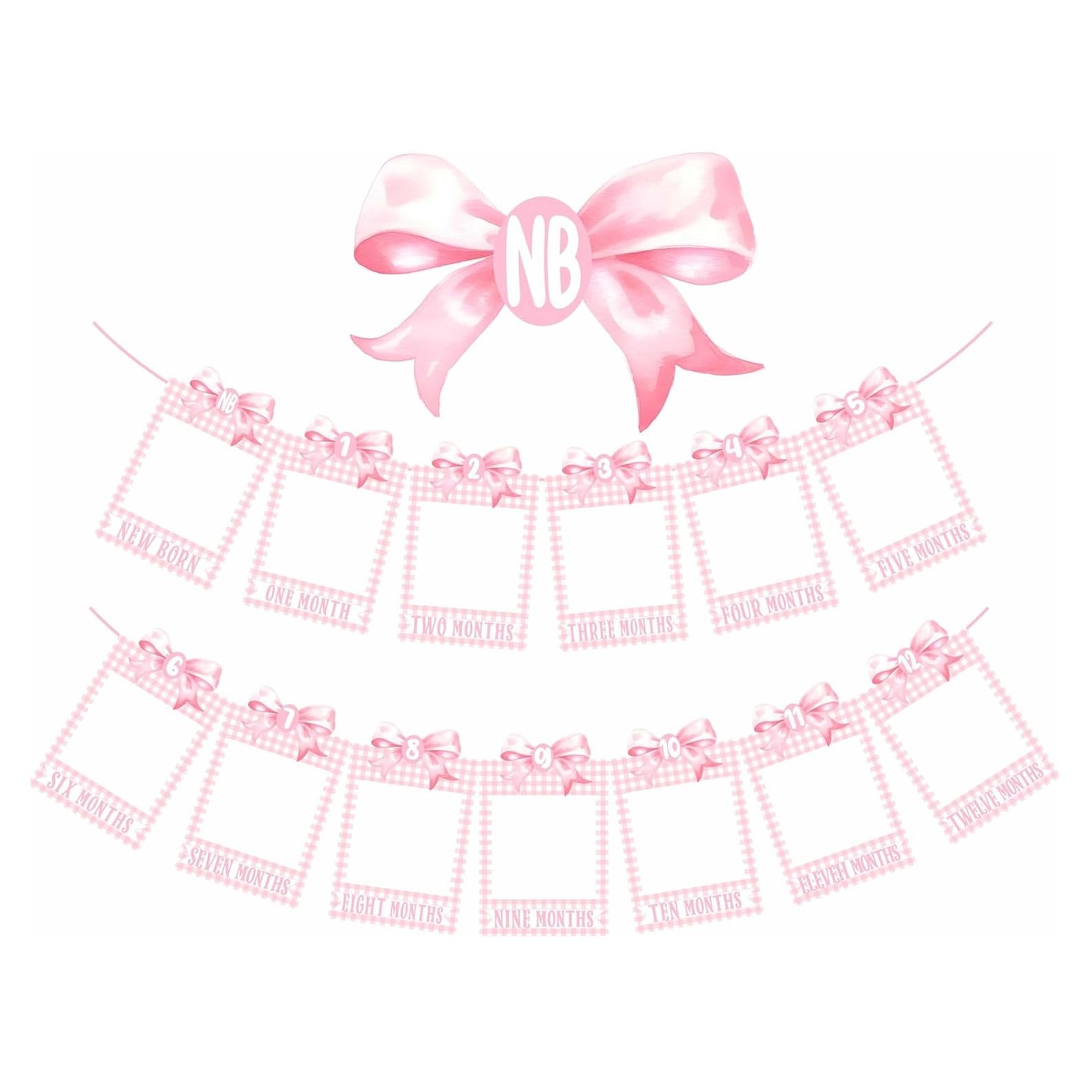 Banner de Fotos Rosa ZTZTST para Primer Cumpleaños Niña