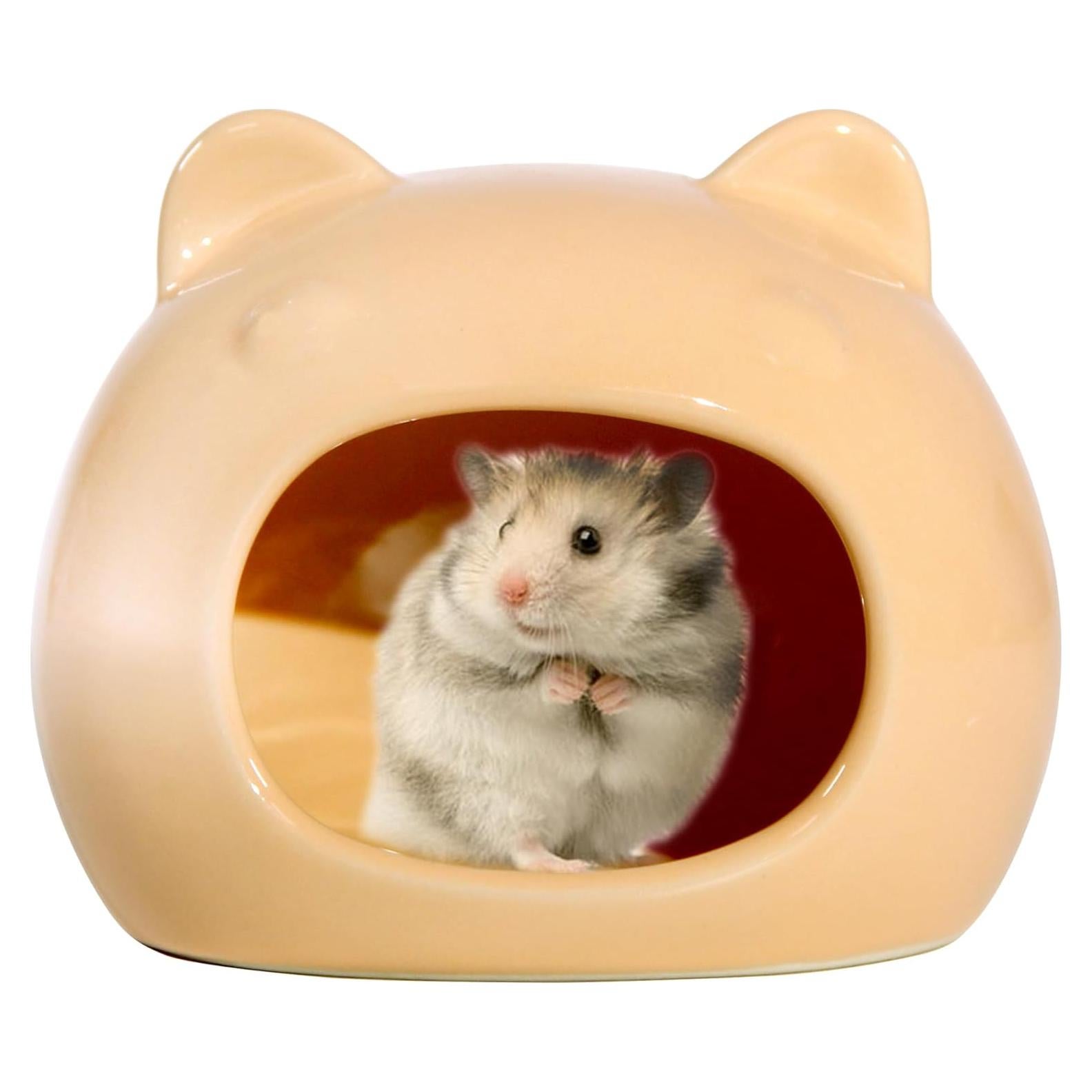 Escondite de Hámster Cerámica Bifang Casa Oso Naranja 11.4x8.9cm