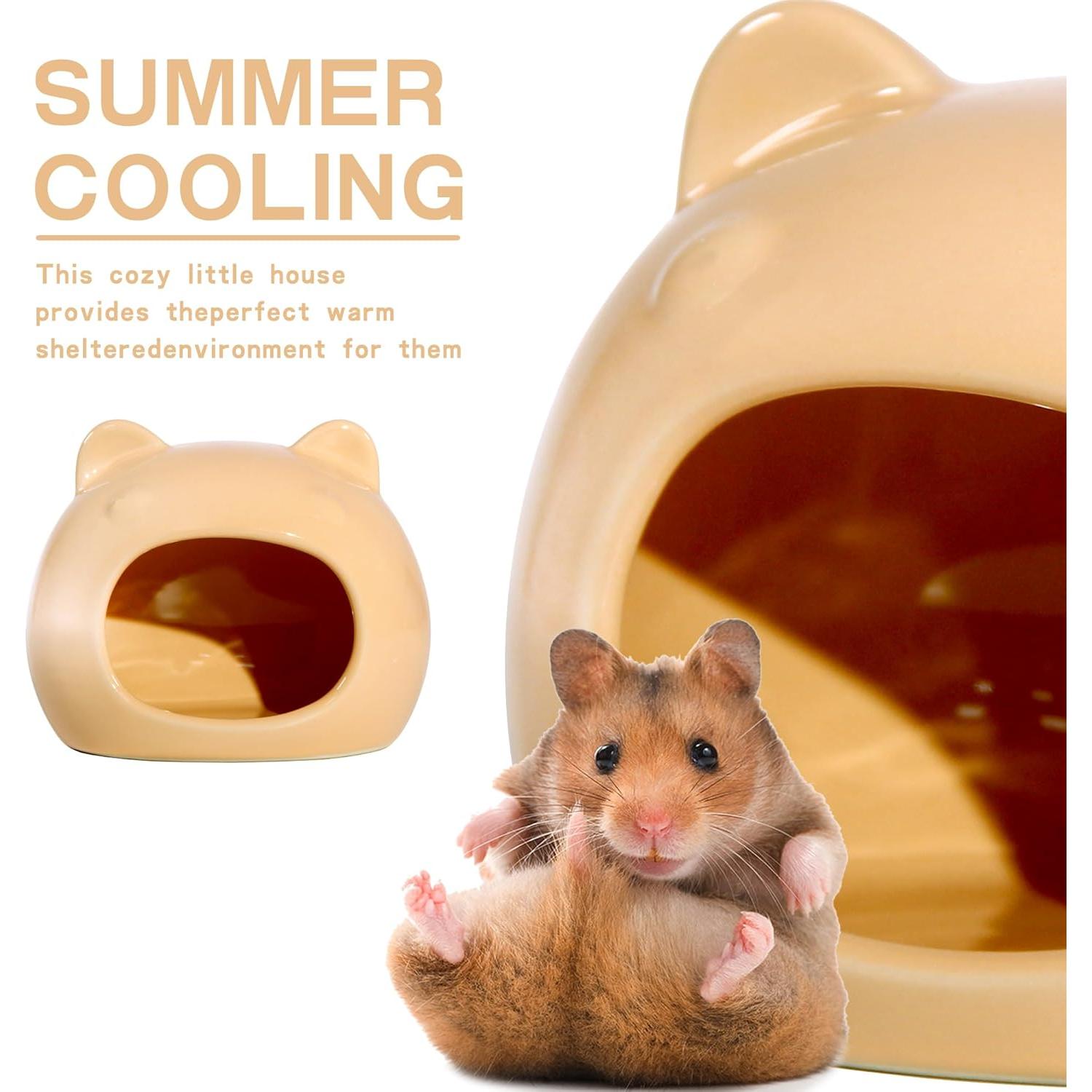 Escondite de Hámster Cerámica Bifang Casa Oso Naranja 11.4x8.9cm