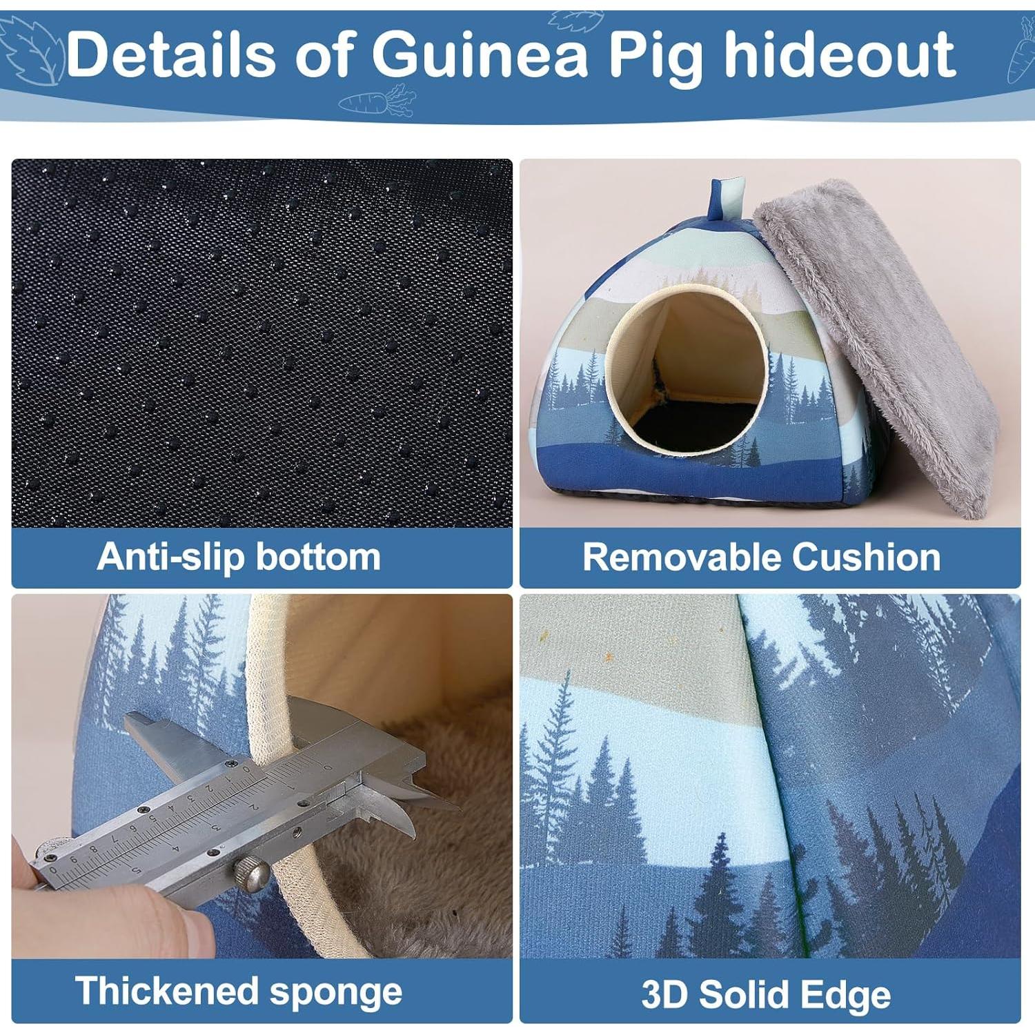 Escondite y Túnel para Cobayas Glittme - Grande y Lavable