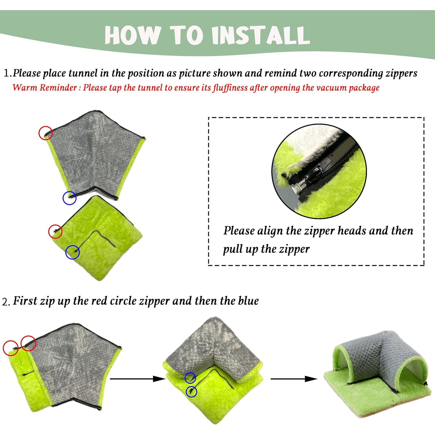 Túnel Escondite para Cobayas Jevnd Verde 34x13 cm
