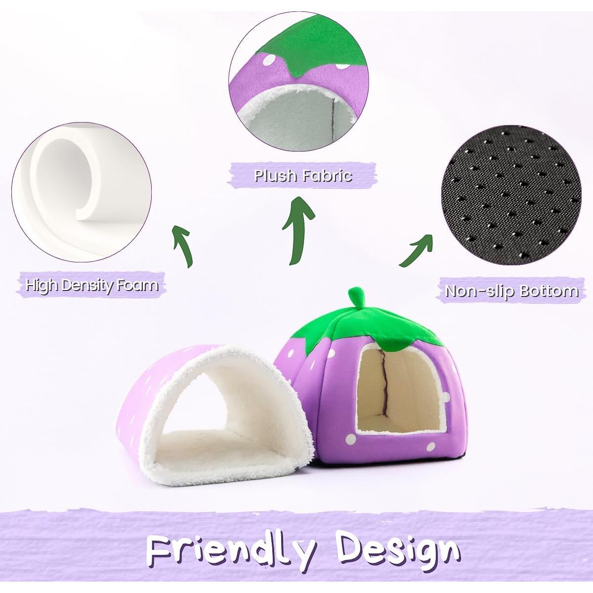 Escondite para Cobayas Tierecare con Túnel y Cama Lavable