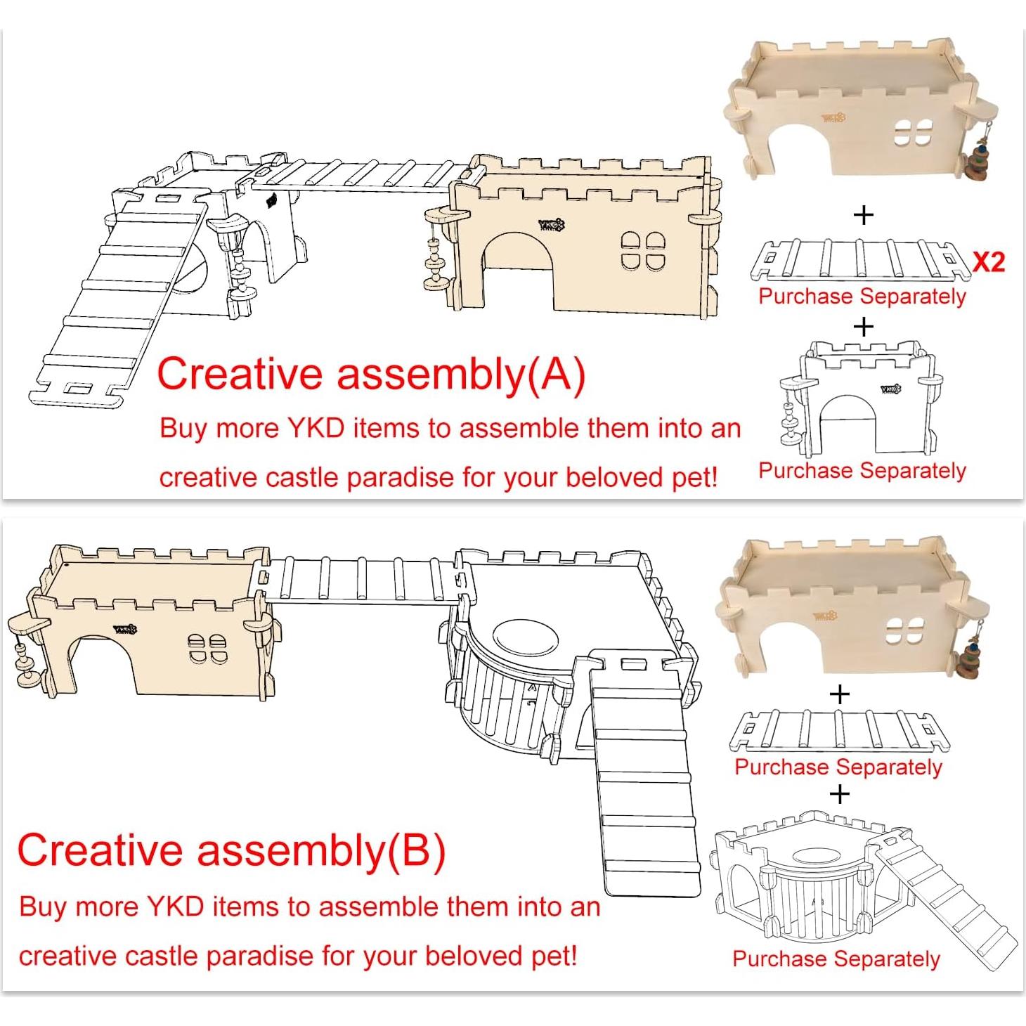 Casa Refugio para Chinchilla y Cobayo YKD - Madera Ventilada Grande