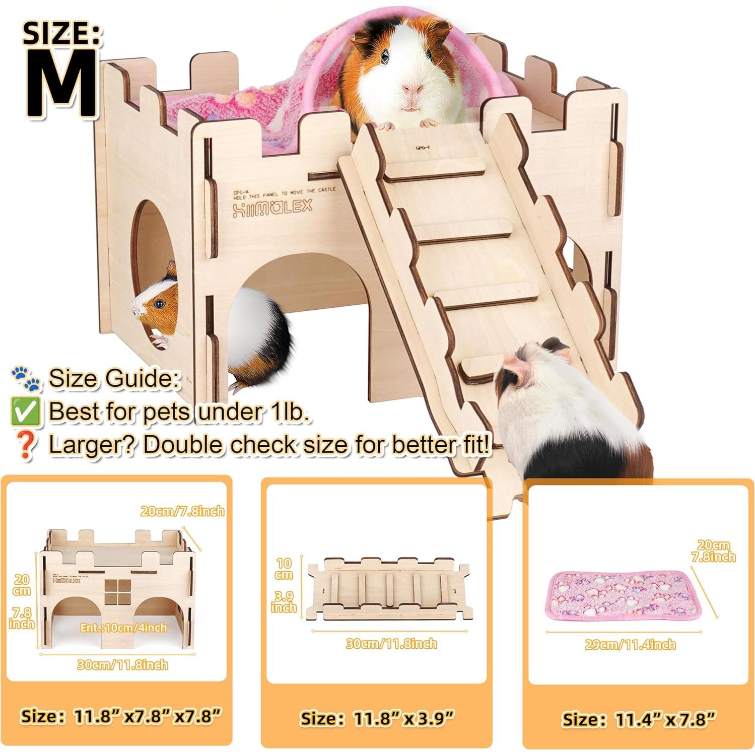 Castillo de Madera HIIMALEX para Conejos 20x15 cm Resistente