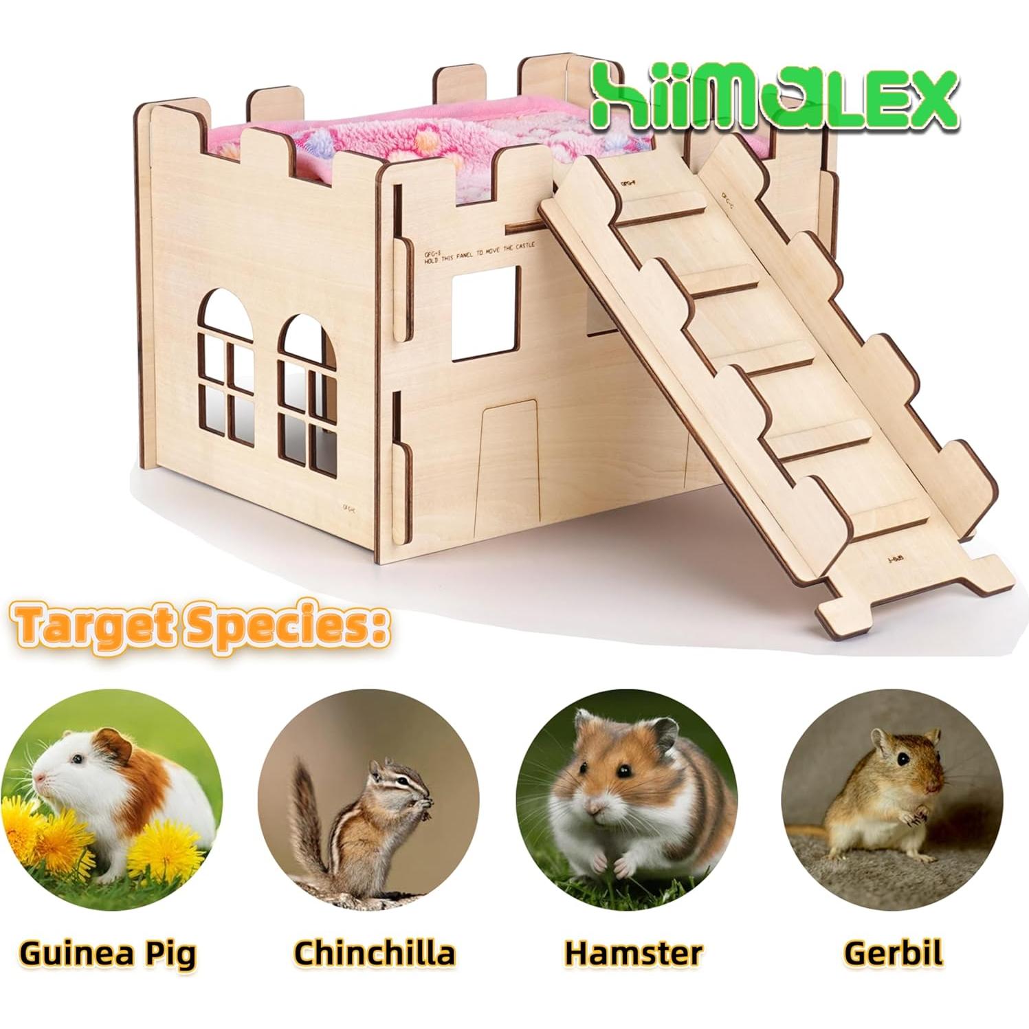 Castillo de Madera HIIMALEX para Conejos 20x15 cm Resistente