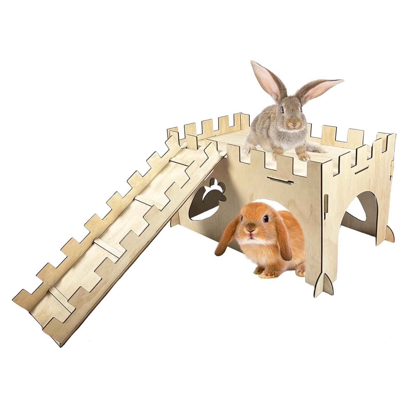Castillo de Madera Extra Grande Hamiledyi para Hámsteres y Conejos
