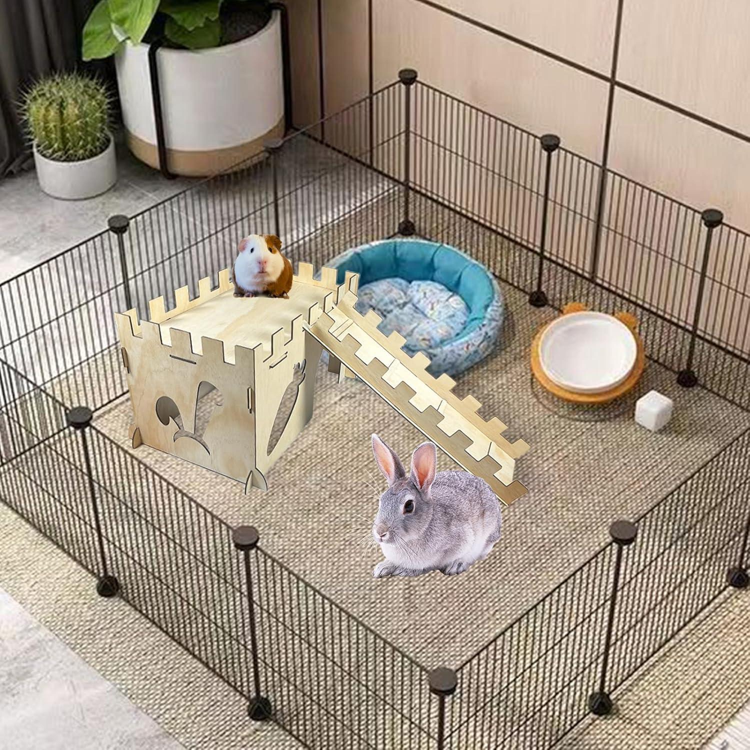 Castillo de Madera Extra Grande Hamiledyi para Hámsteres y Conejos