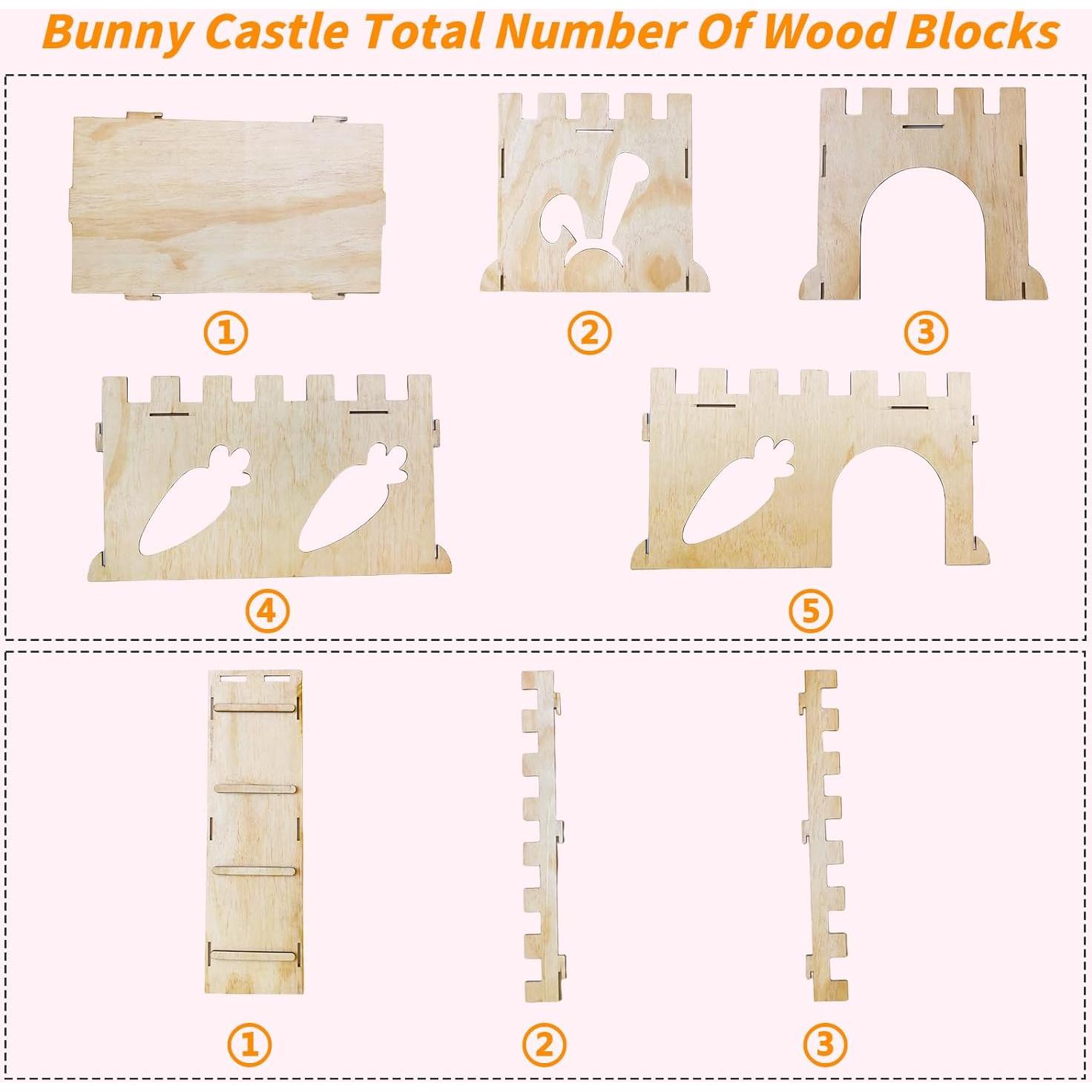 Castillo de Madera Extra Grande Hamiledyi para Hámsteres y Conejos