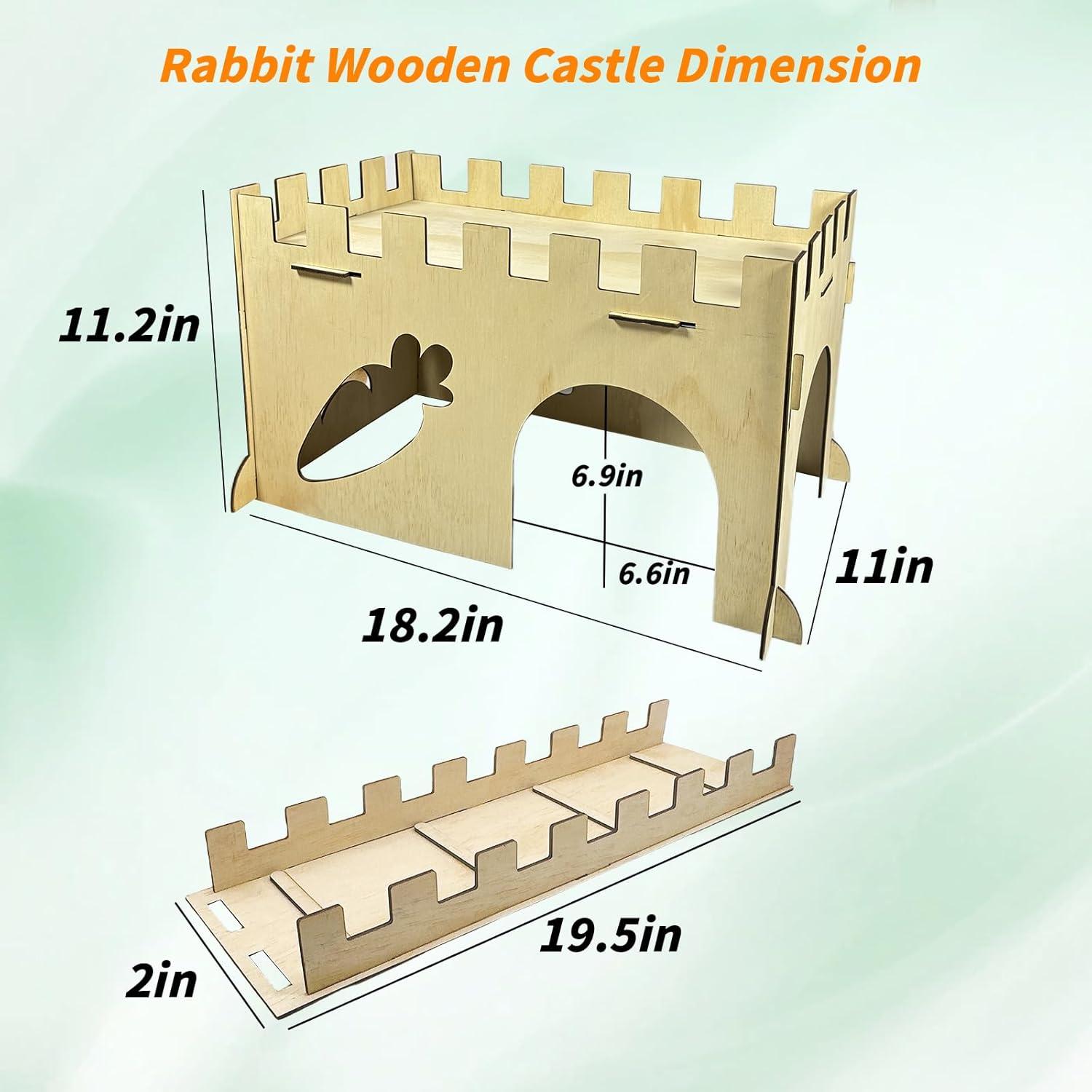 Castillo de Madera Extra Grande Hamiledyi para Hámsteres y Conejos