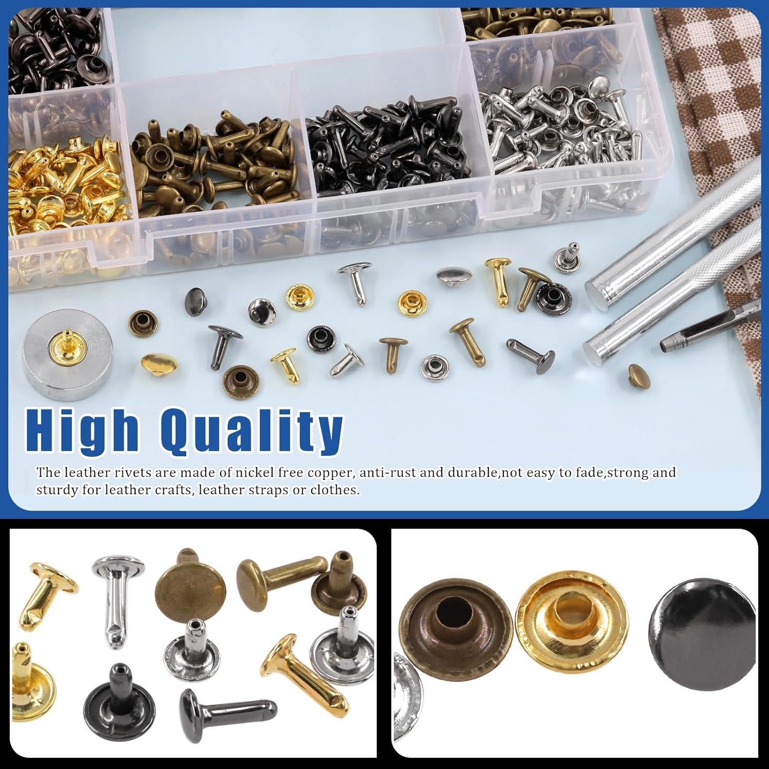 Kit de Remaches de Cuero Glarks 360 Piezas con Herramientas