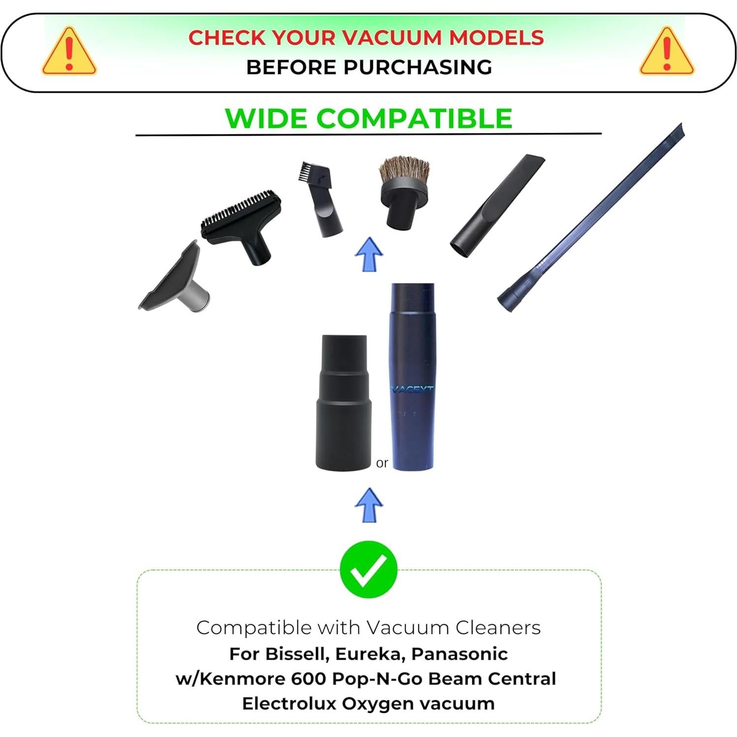 Kit de Accesorios de Aspiradora VACEXT 6 Piezas 1-1/4"