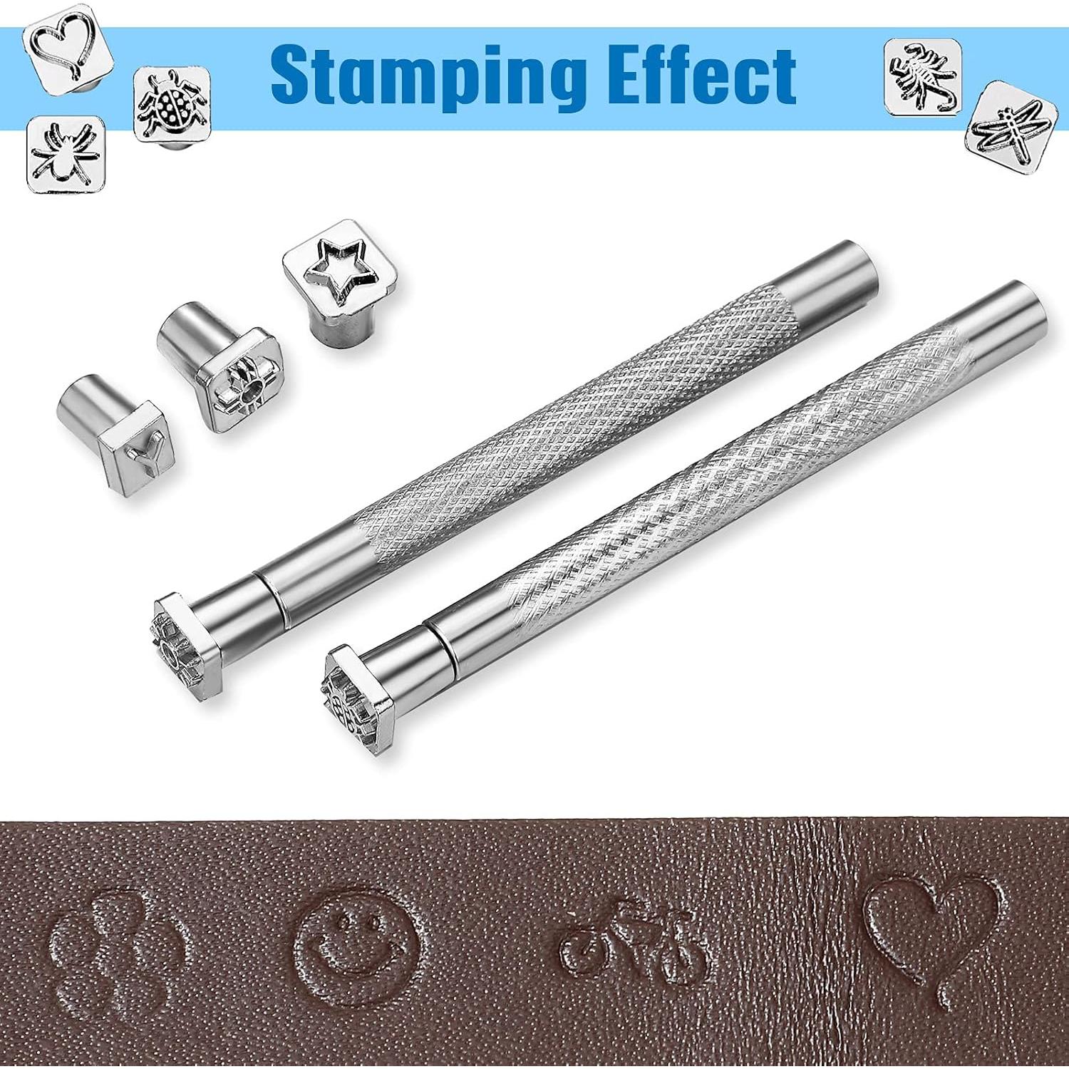 Juego de Herramientas de Estampado de Cuero WILLBOND 70 Piezas