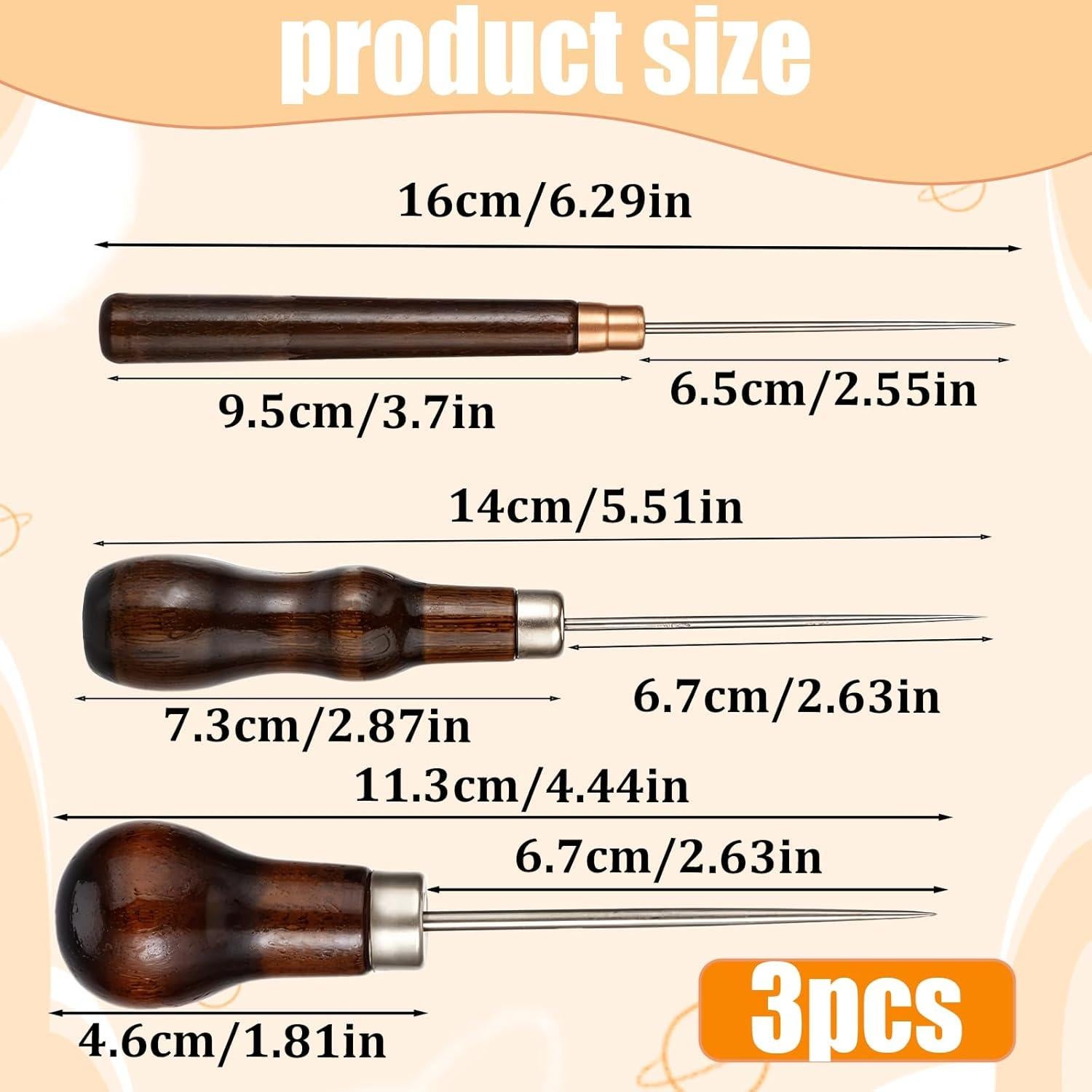 Juego de 3 Piezas de Punzón para Cuero Vin Beauty