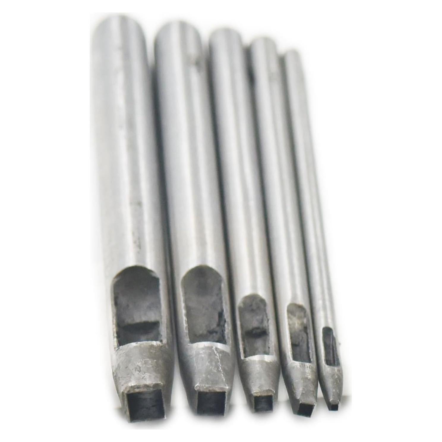 Juego de 5 Cortadores Cuadrados de Acero 3-7mm para Cuero