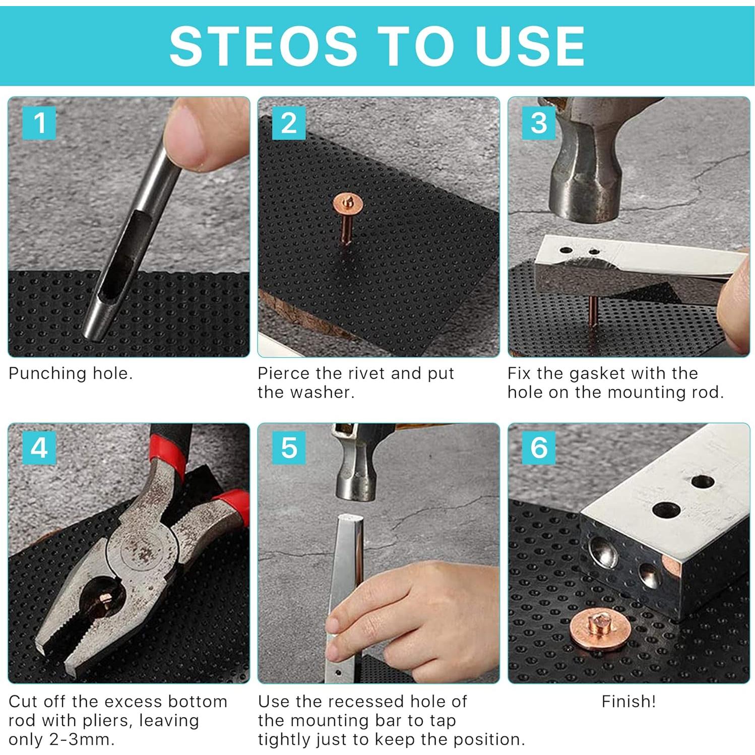 Kit de Remaches y Arandelas Aemygo 43 Piezas para Cuero