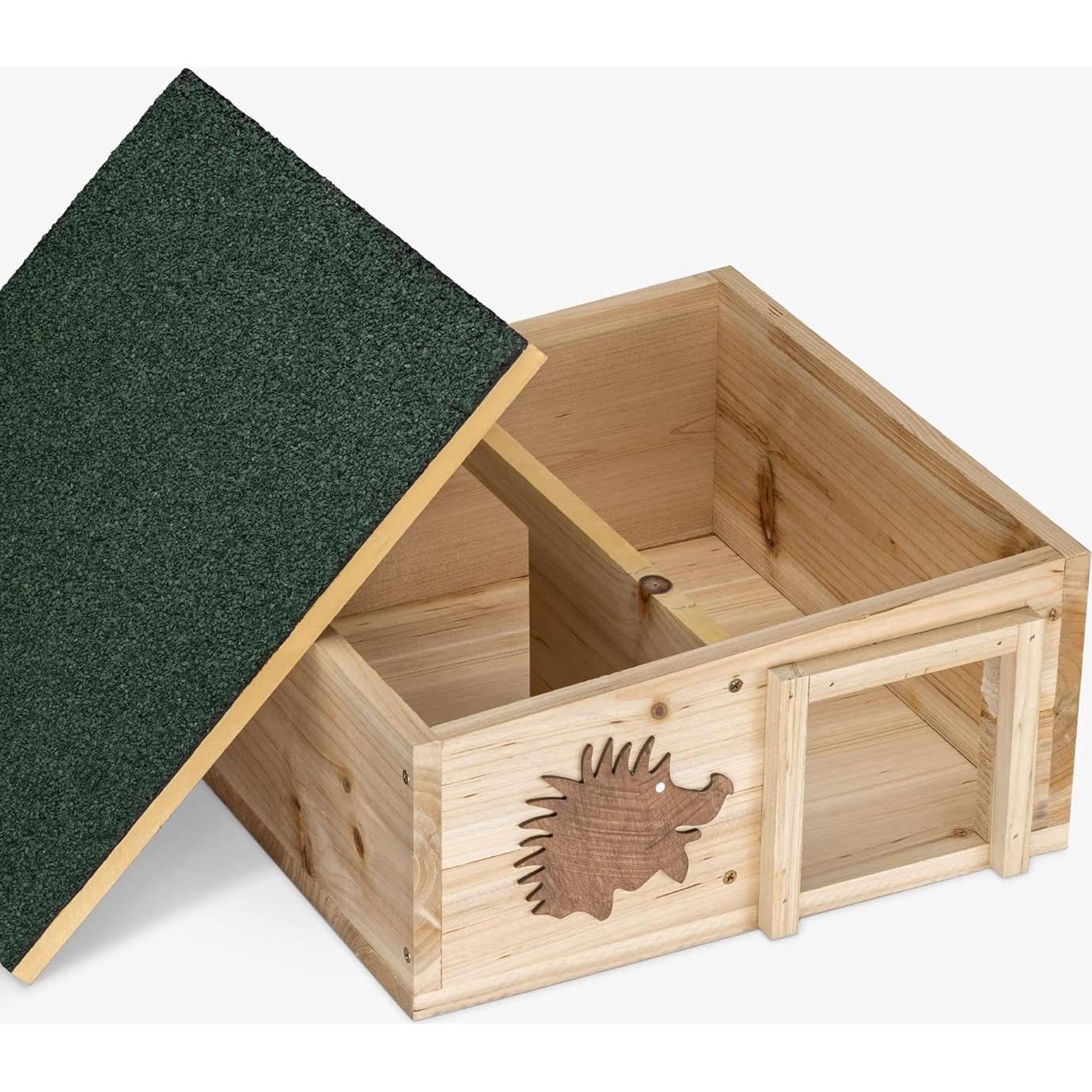 Casa de Erizo de Madera Navaris - Refugio 40x40cm para Mascotas