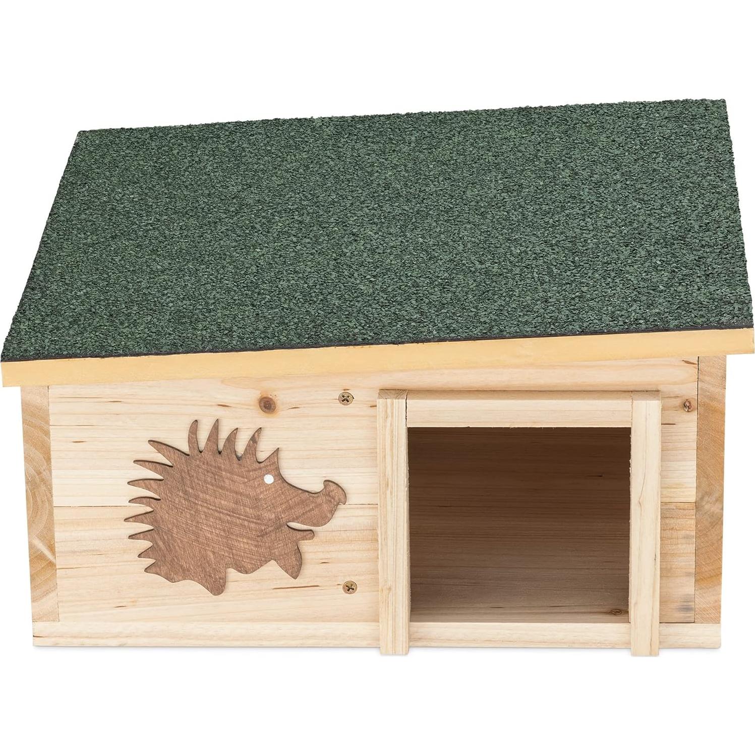 Casa de Erizo de Madera Navaris - Refugio 40x40cm para Mascotas