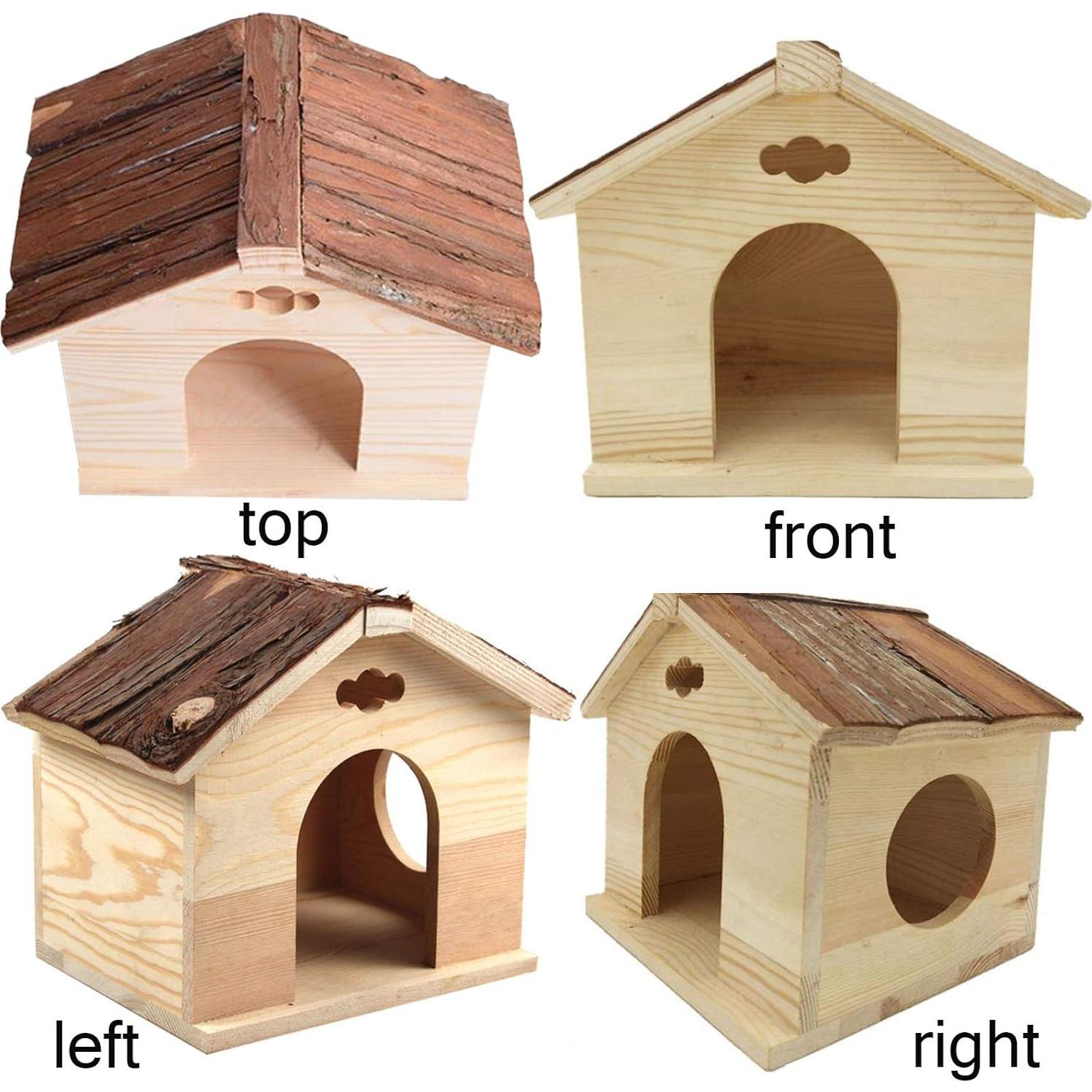 Casa de Madera Hamiledyi para Hámsters y Roedores 20x15x19 cm