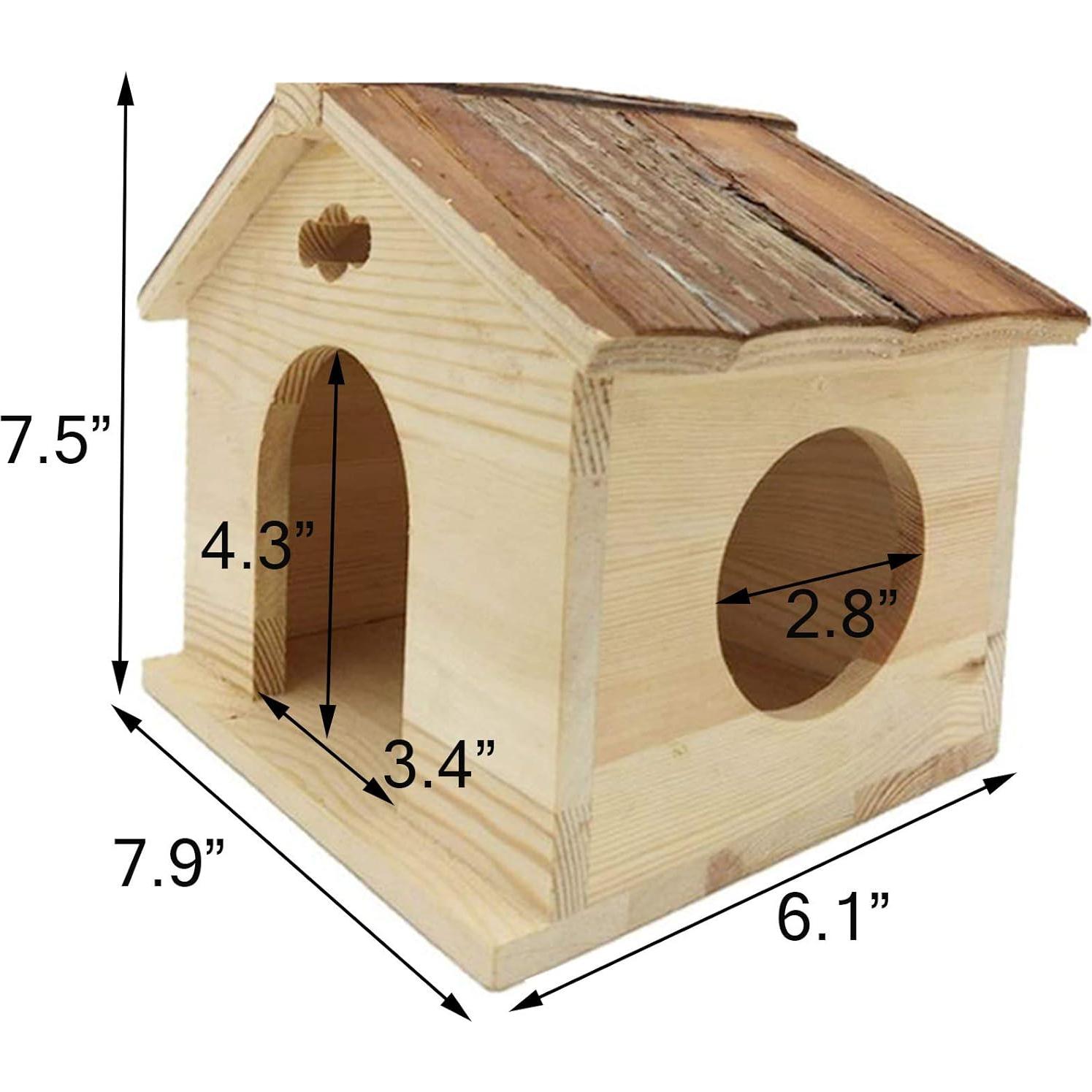 Casa de Madera Hamiledyi para Hámsters y Roedores 20x15x19 cm