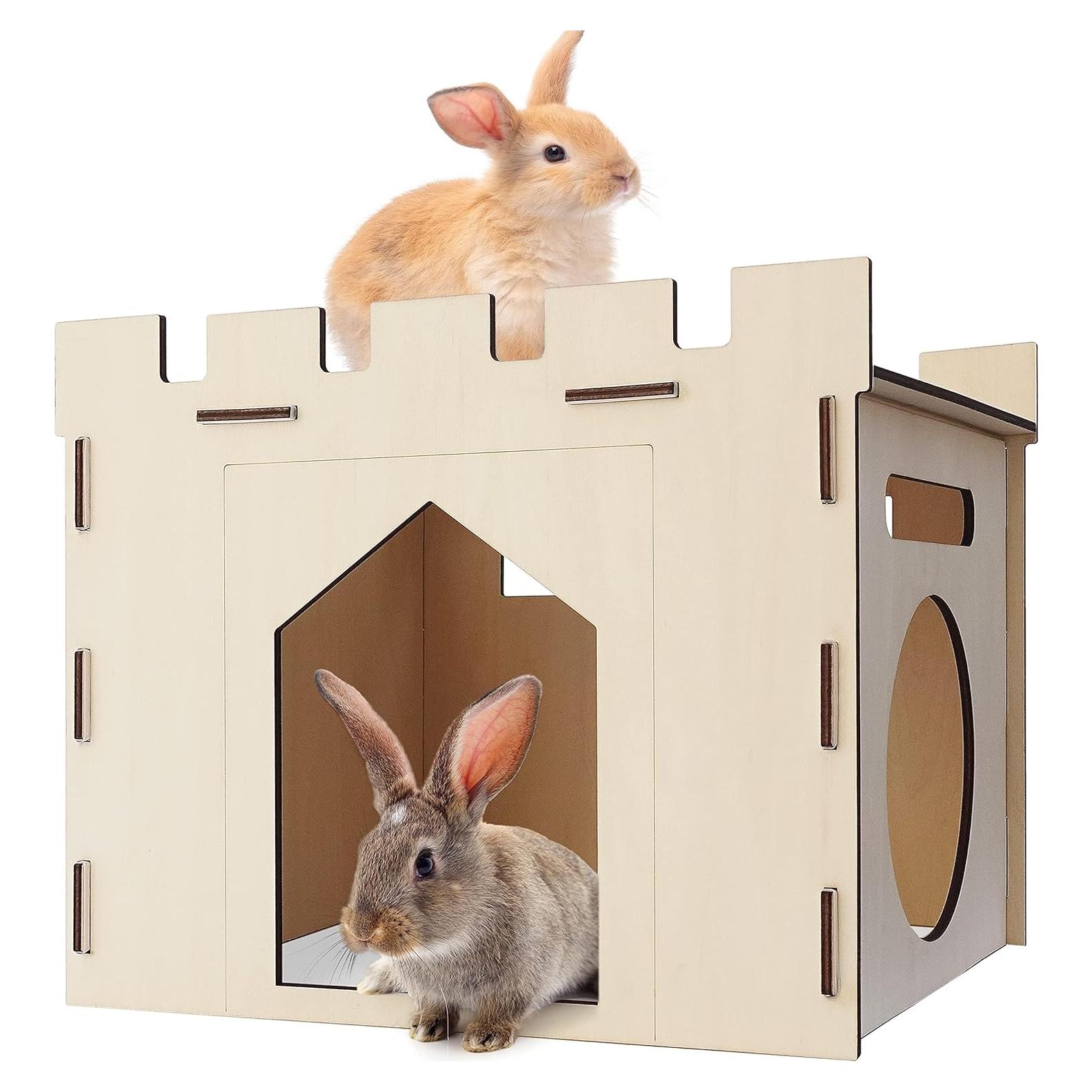 Casa de Conejo Grande HIIMALEX con Balcón y Juego Desmontable