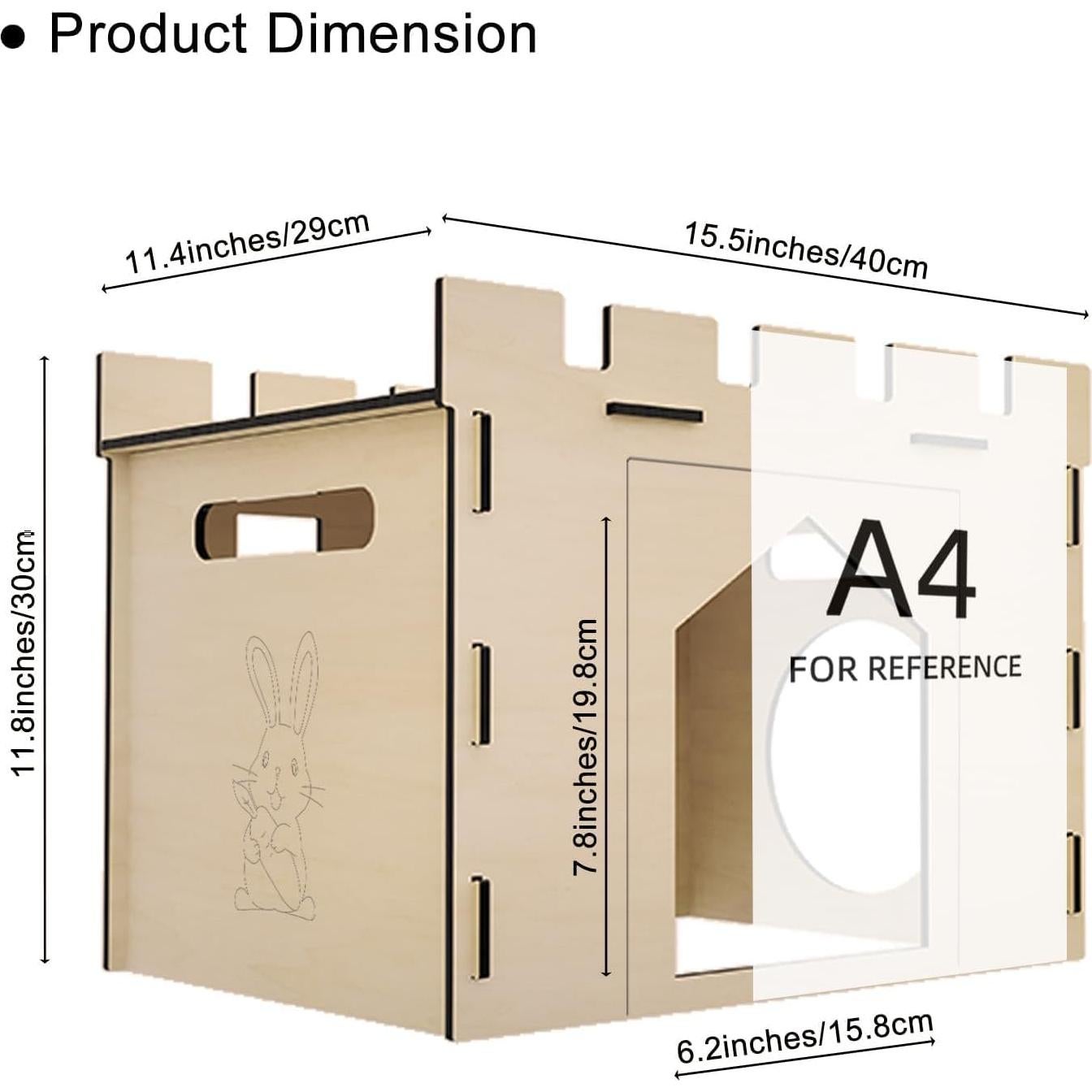 Casa de Conejo Grande HIIMALEX con Balcón y Juego Desmontable