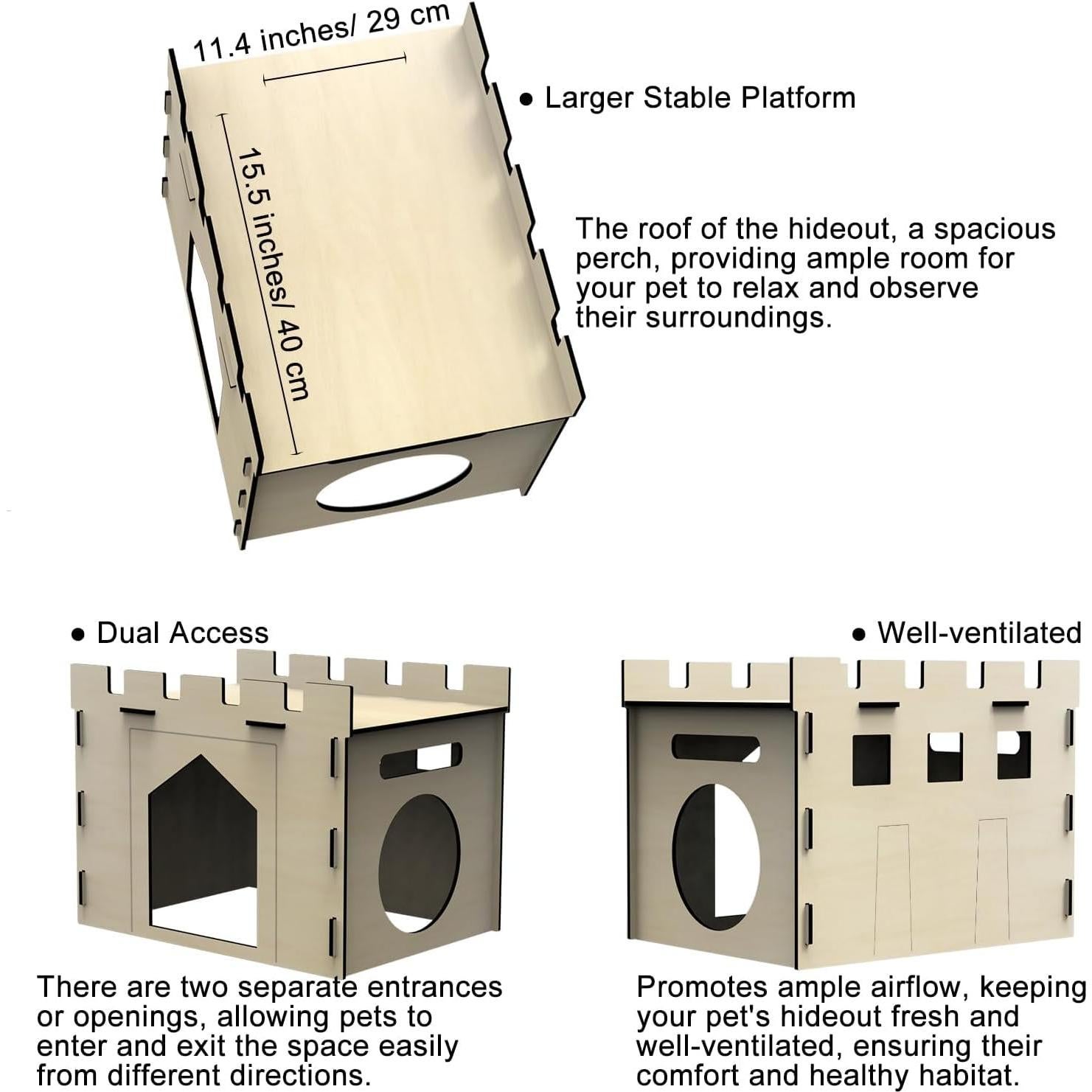 Casa de Conejo Grande HIIMALEX con Balcón y Juego Desmontable