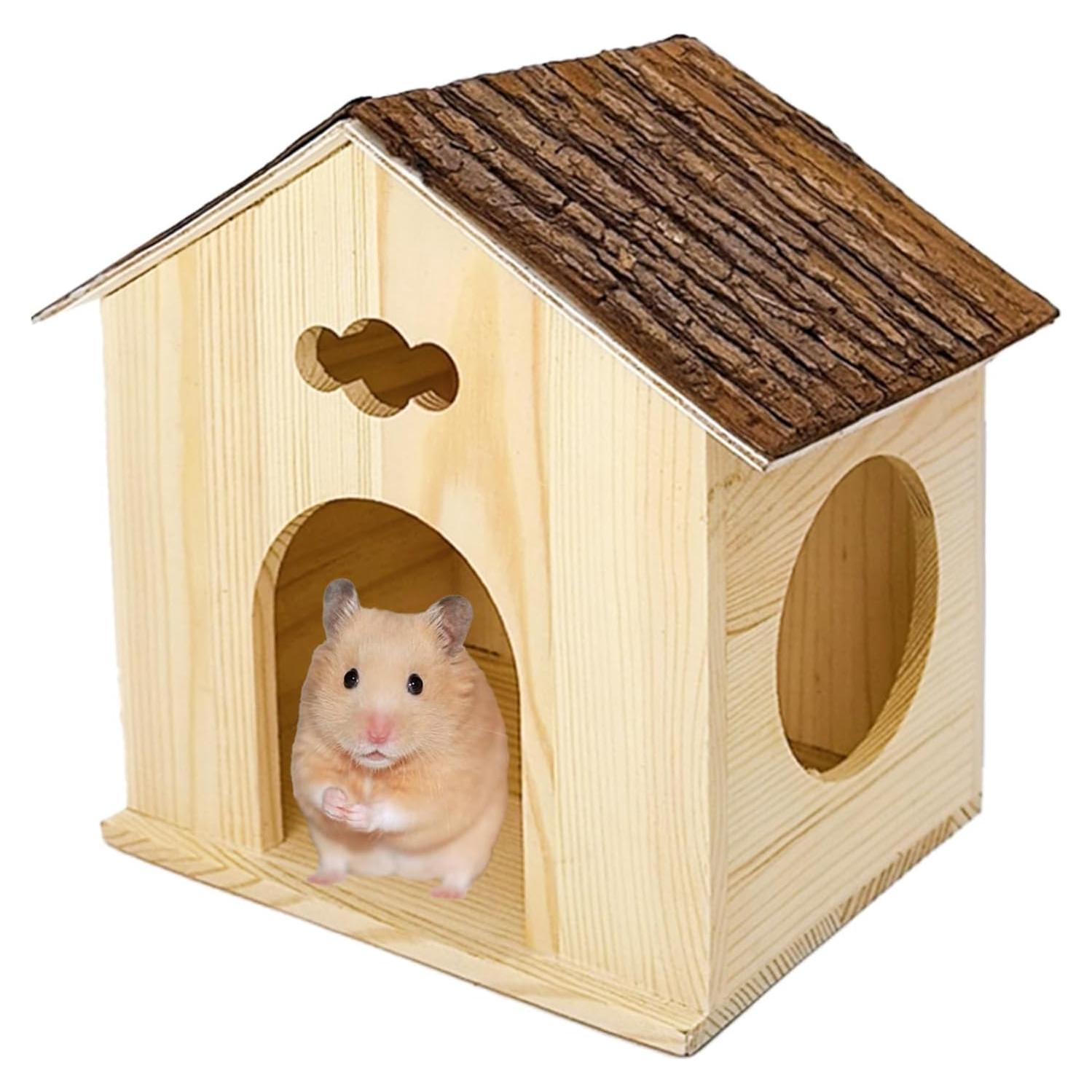 Casa de Madera para Hámster BLSMU 23.1x15x19 cm Refugio Natural