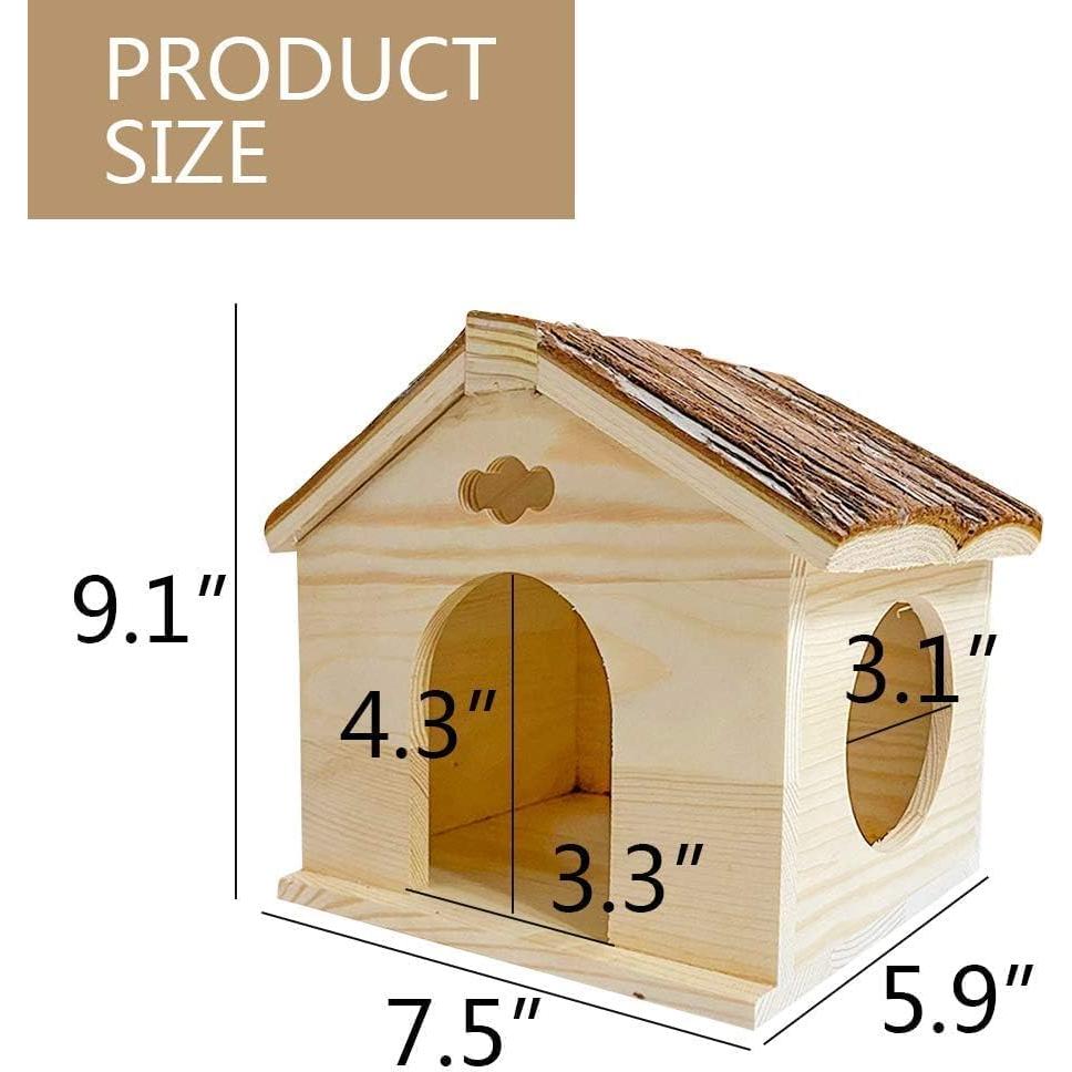 Casa de Madera para Hámster BLSMU 23.1x15x19 cm Refugio Natural