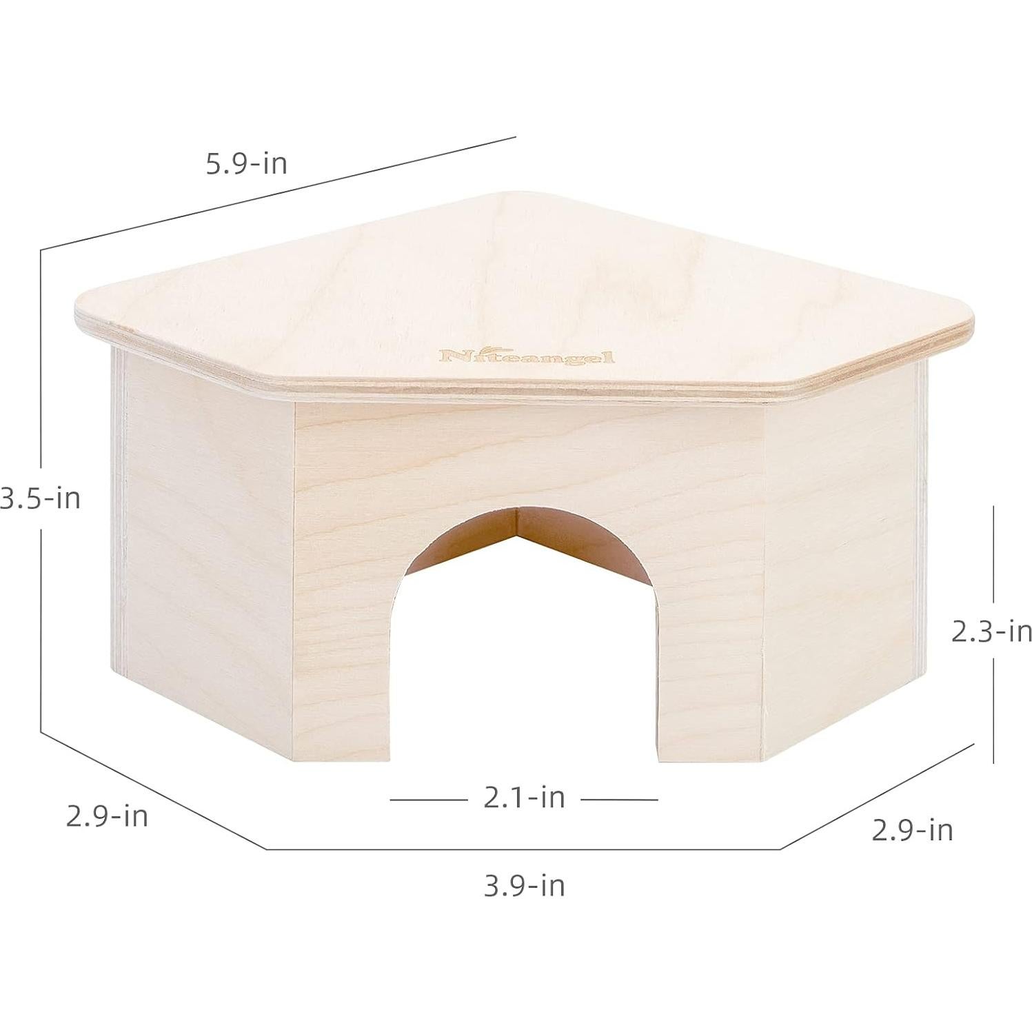 Refugio de Madera para Hámster Niteangel - Casa de Hábitat 15.9x15.8 cm