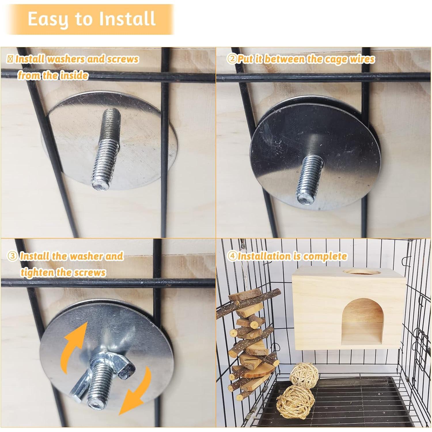 Casa de Madera para Hámster Fhiny con Juguetes de Masticar