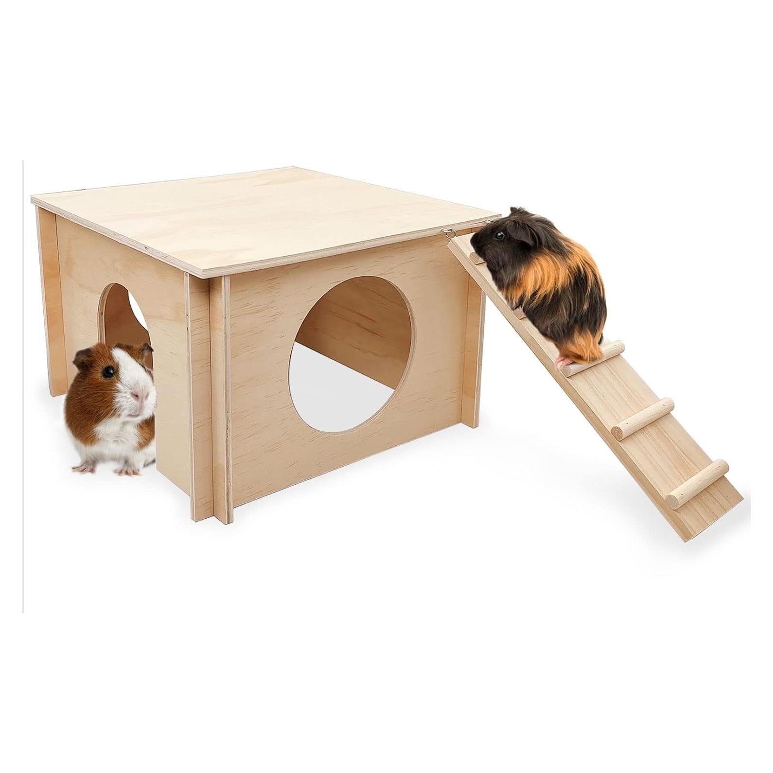 Casa Escondite de Madera Kathson para Cobayas y Hámsters