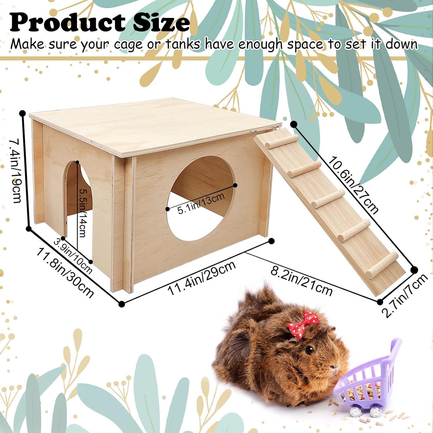 Casa Escondite de Madera Kathson para Cobayas y Hámsters