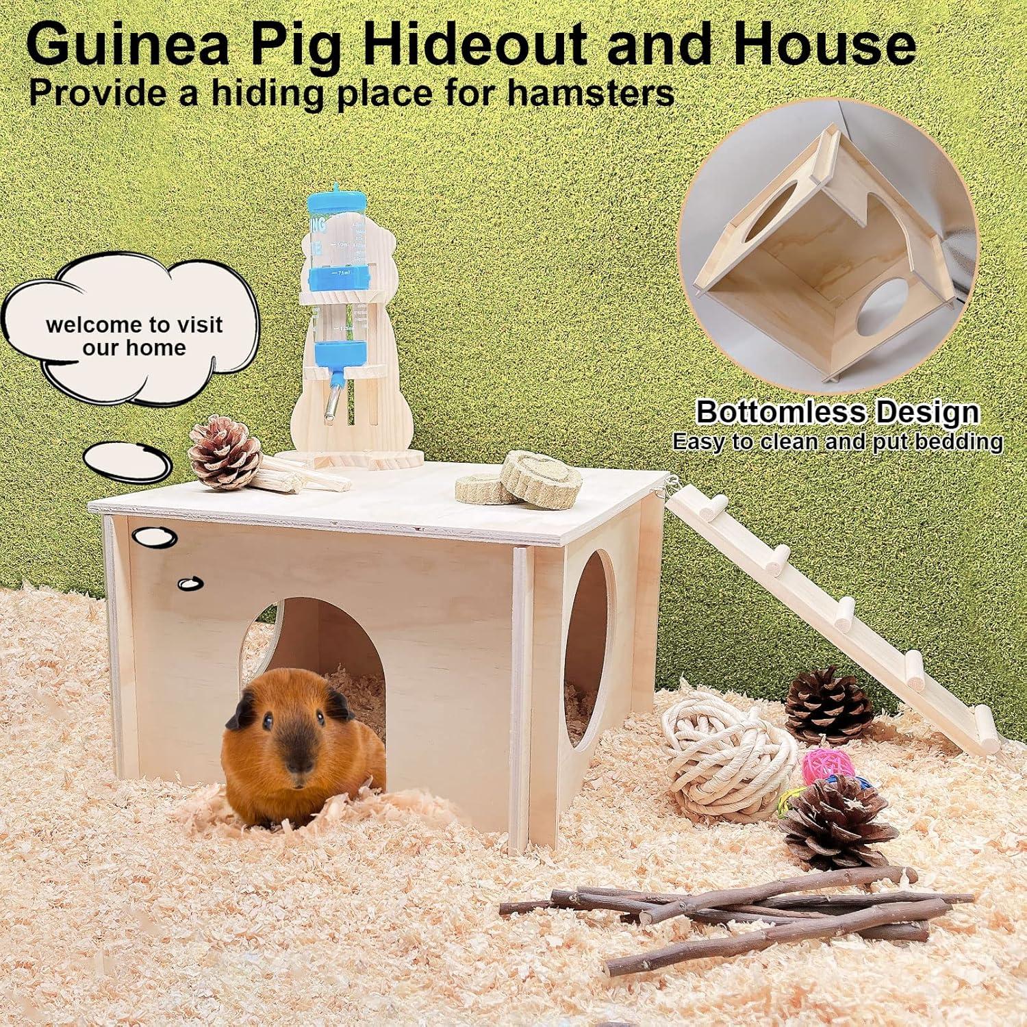 Casa Escondite de Madera Kathson para Cobayas y Hámsters