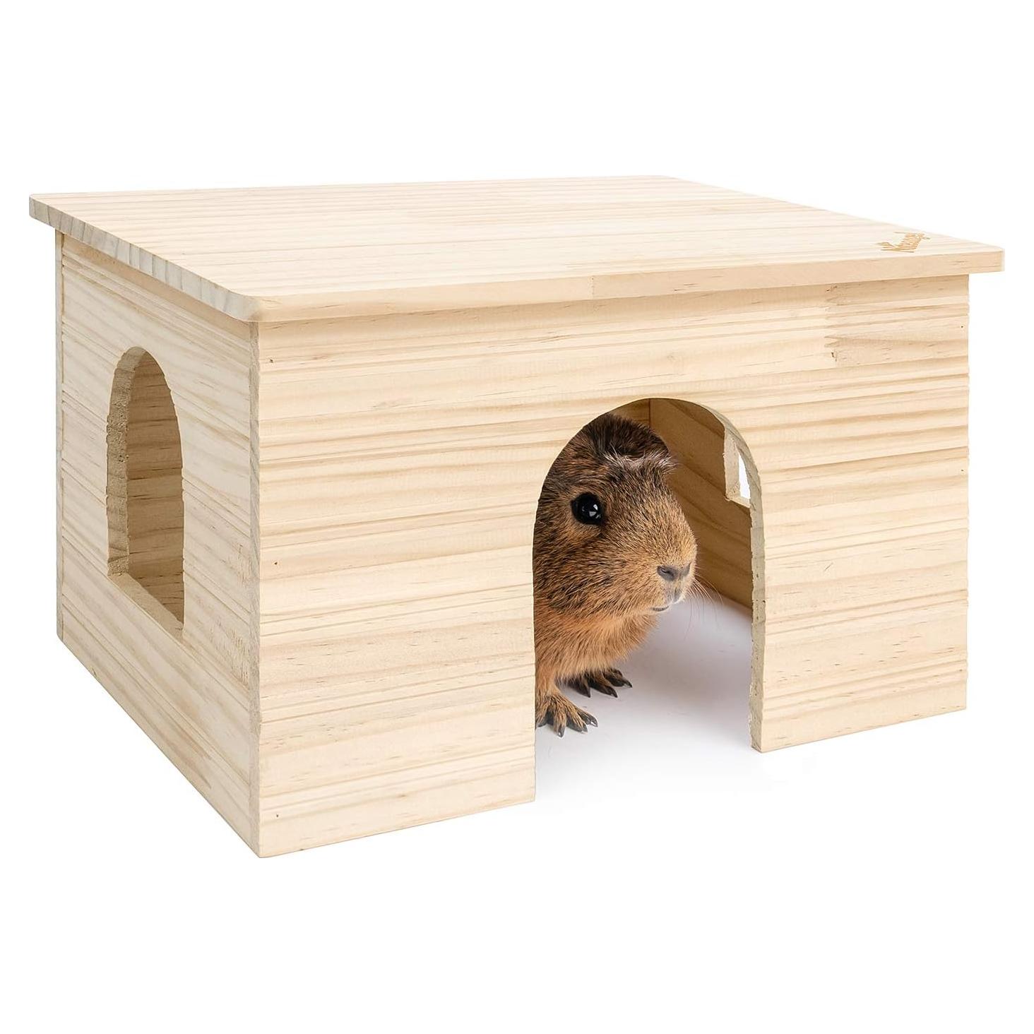 Casa de Madera Niteangel para Cobayas y Chinchillas 29.7x23.6x17.5cm