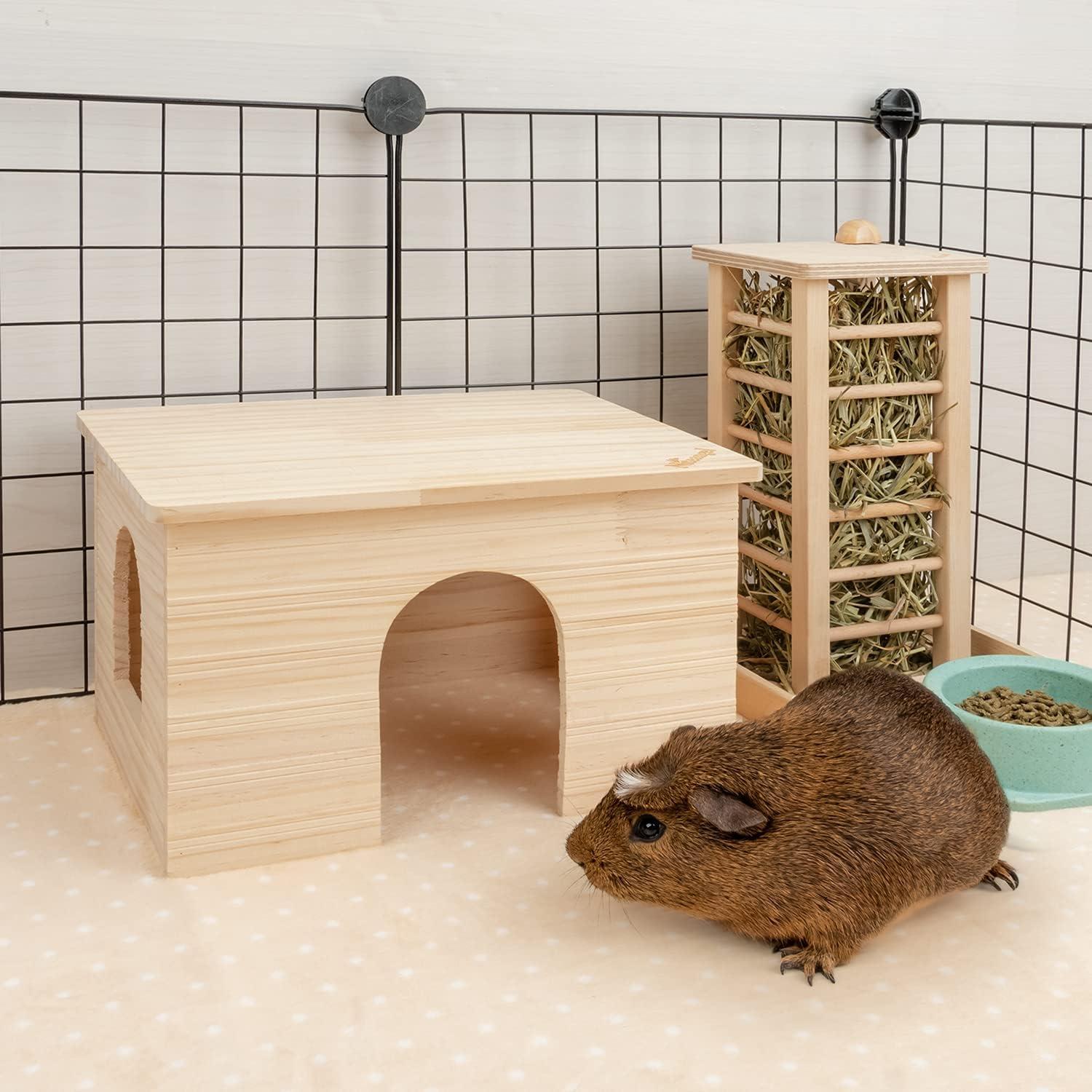 Casa de Madera Niteangel para Cobayas y Chinchillas 29.7x23.6x17.5cm