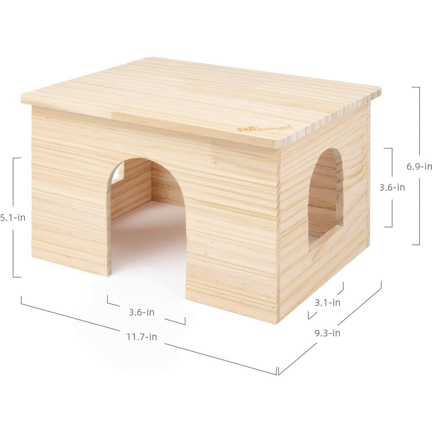 Casa de Madera Niteangel para Cobayas y Chinchillas 29.7x23.6x17.5cm