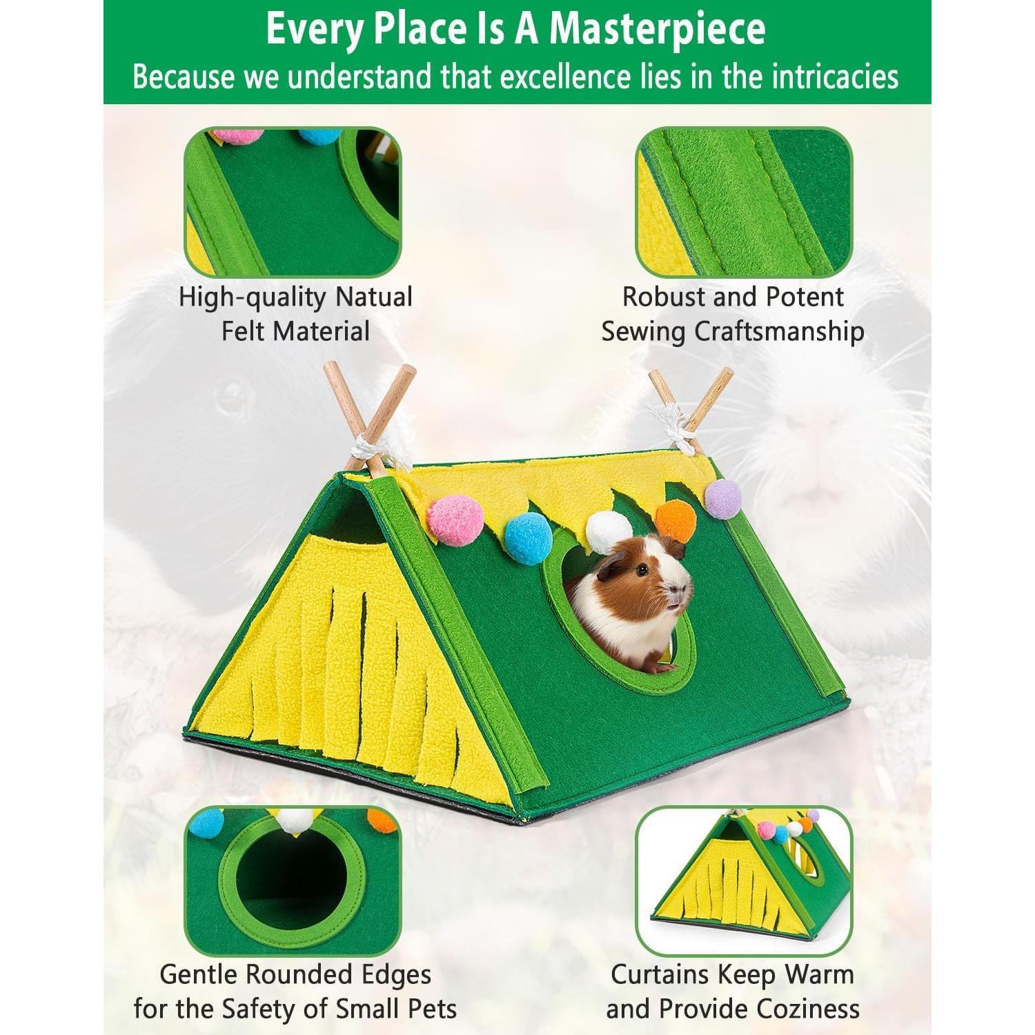 Escondite para Cobayas Harhana GT01 - Casa Túnel Lavable 34.9x25.4 cm